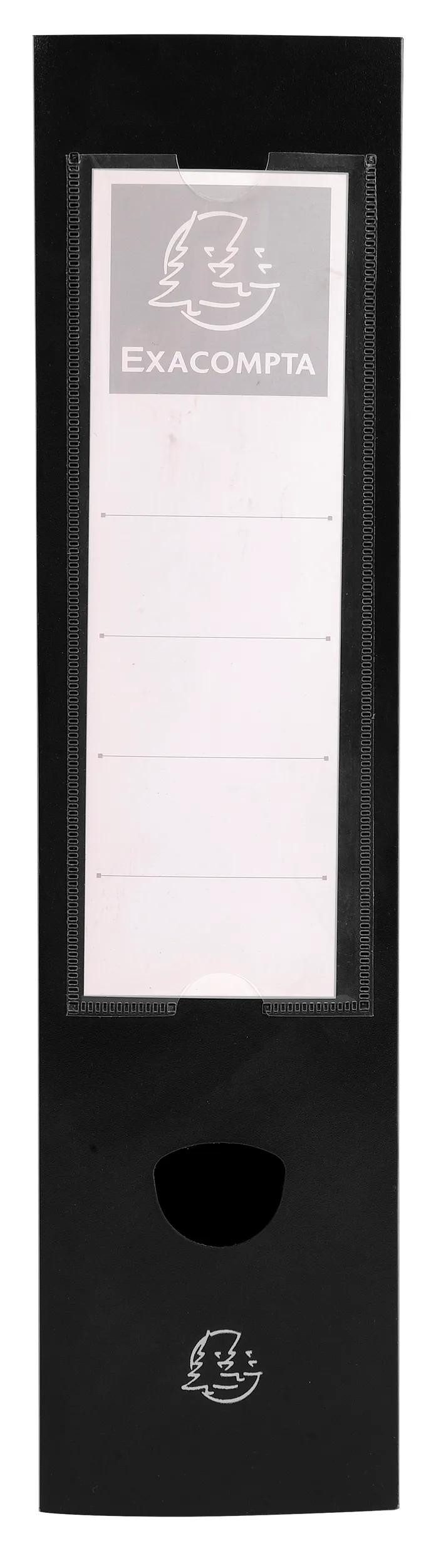 EXACOMPTA Archivcontainer 10x Archivbox + Knopf, PP 700µ, Rücken 40mm, A4, Schwarz, 54631E, Boxen mit Druckknopf