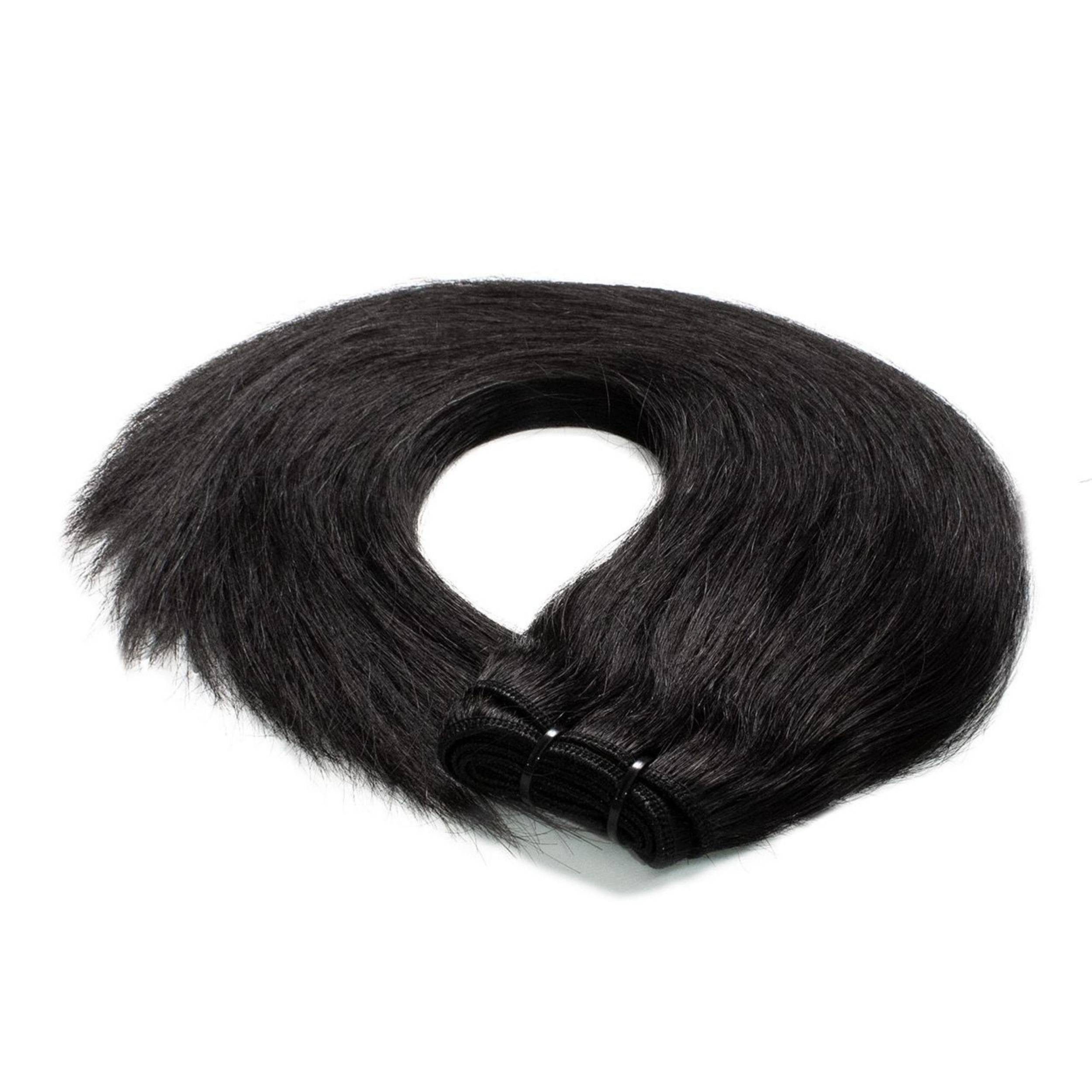 hair2heart Echthaar-Extension Premium Echthaartresse #4/0 Dunkelbraun 50cm