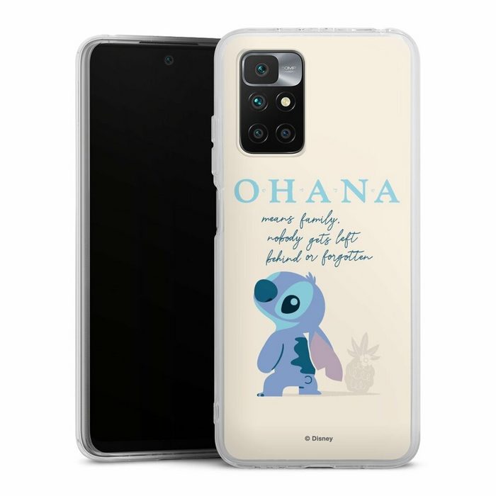 DeinDesign Handyhülle Lilo & Stitch Offizielles Lizenzprodukt Disney Ohana Stitch Xiaomi Redmi 10 Silikon Hülle Bumper Case Handy Schutzhülle