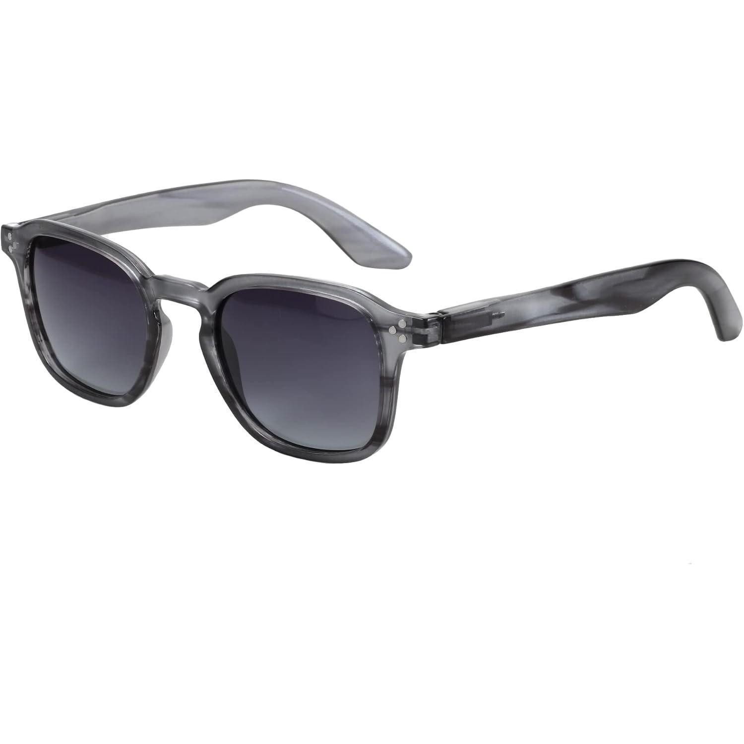 Retrosonnenbrille Sonnenbrille polarisiert Kristall Schwarz Grau Rahmen Grau Linse
