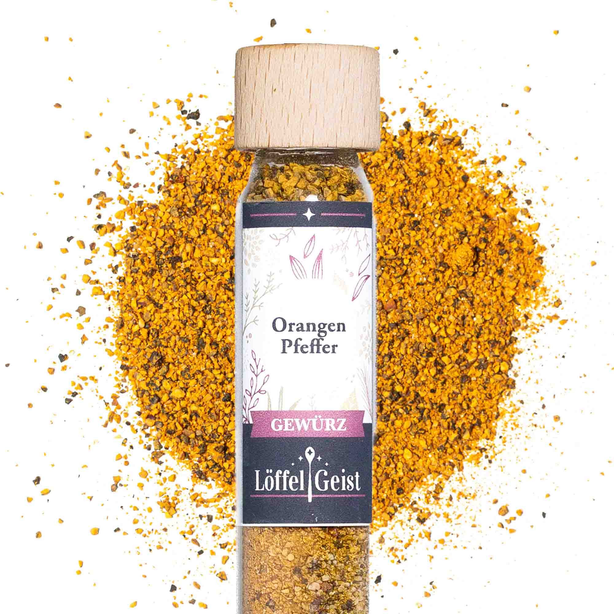 Löffelgeist Gewürz Orangen Pfeffer(34g im praktischen Dosierglas)