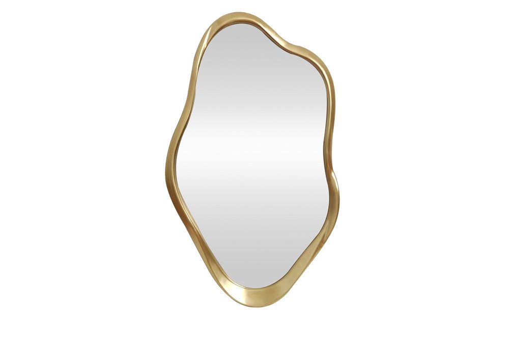 riess-ambiente Wandspiegel EMBER 100cm gold – organische Form, variabel aufhängbar, dekorativ (Einzelartikel, 1-St), große Spiegelfläche – ideal für hellere Räume und stilvolle Highlights