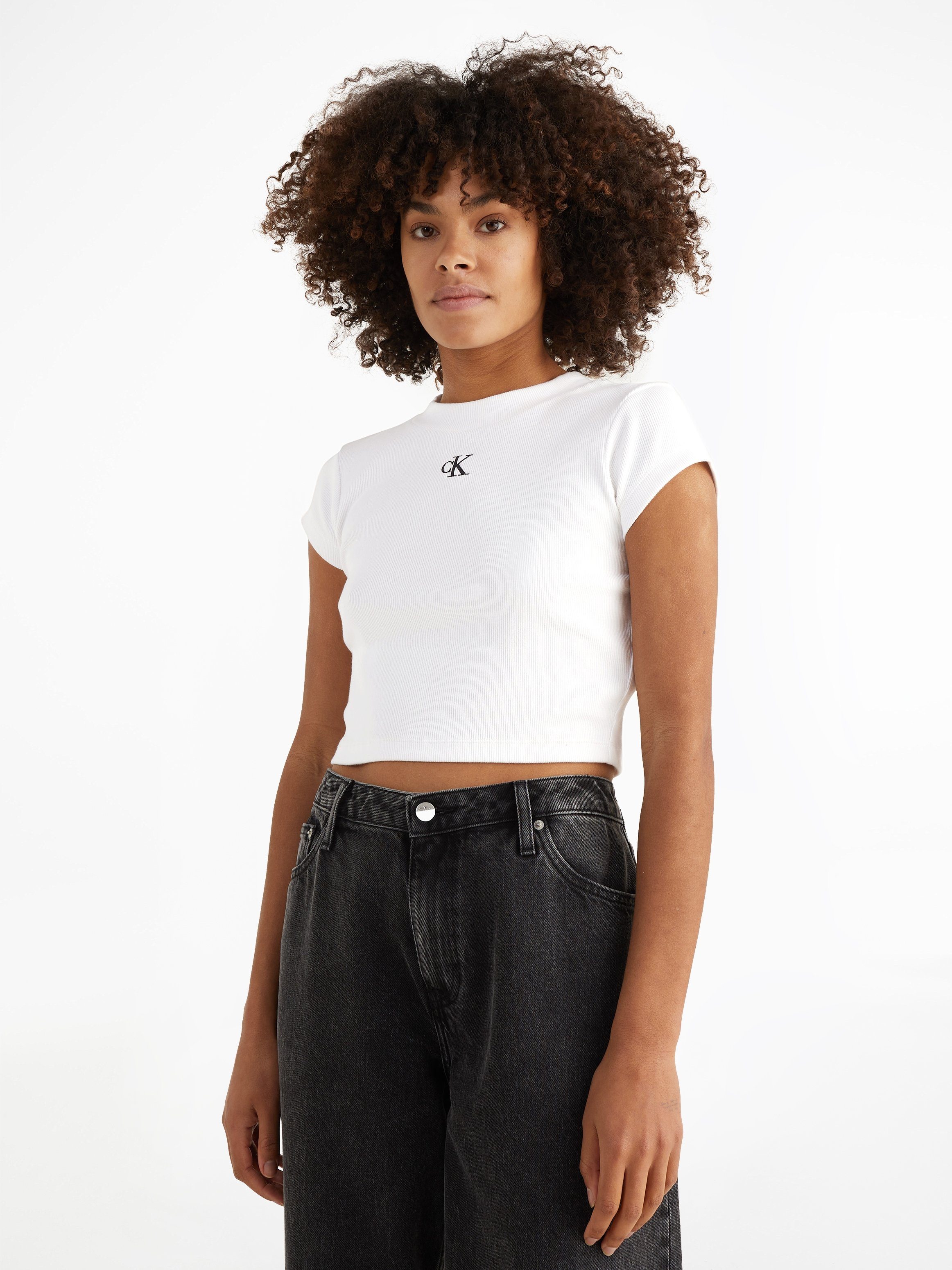 RIB Calvin Jeans TEE weiß CK T-Shirt BABY Klein