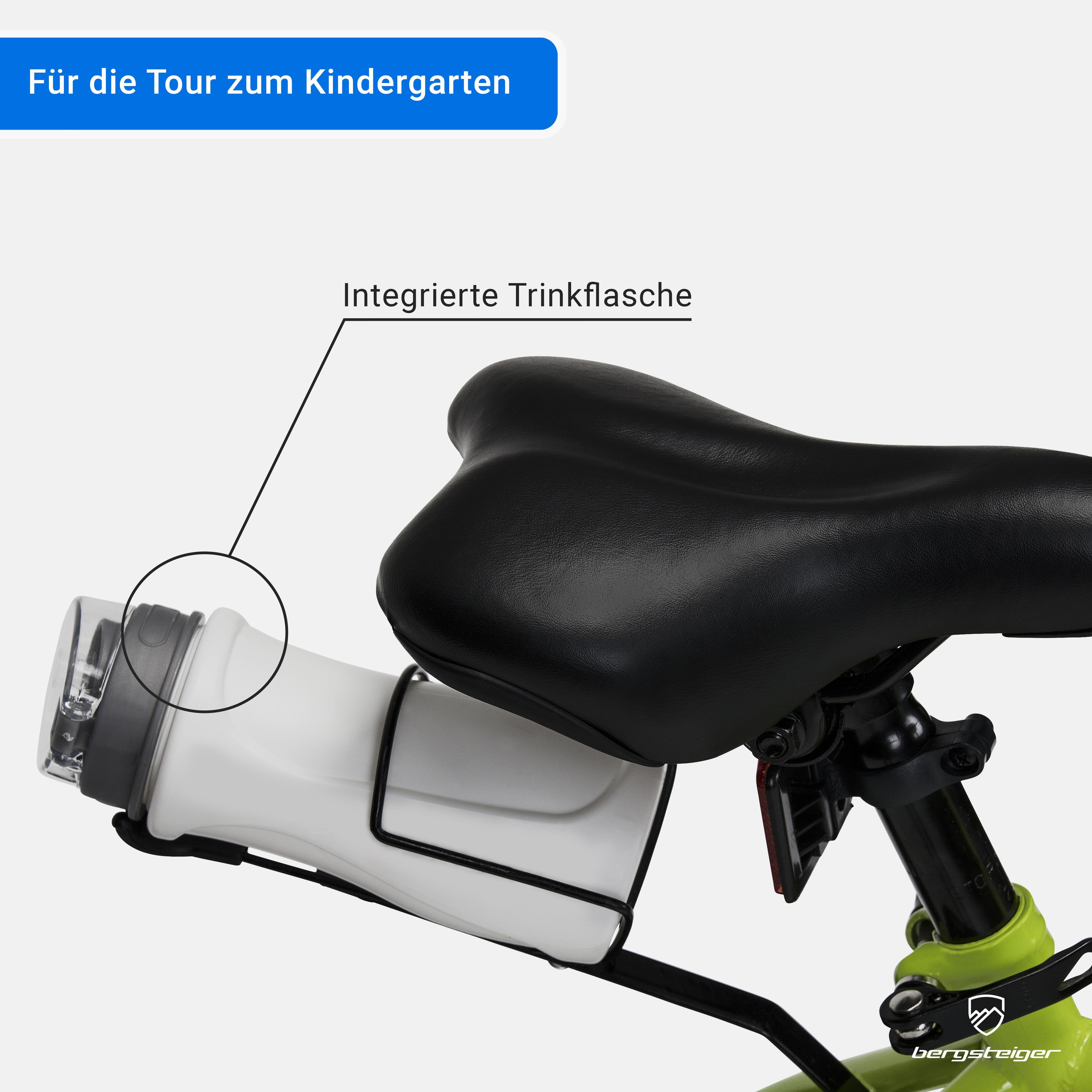 bergsteiger Kinderfahrrad Monaco 12 Zoll, geeignet für 3 und 4 Jahre, BMX, 1 Gang, V-Brakes, Trinkflasche