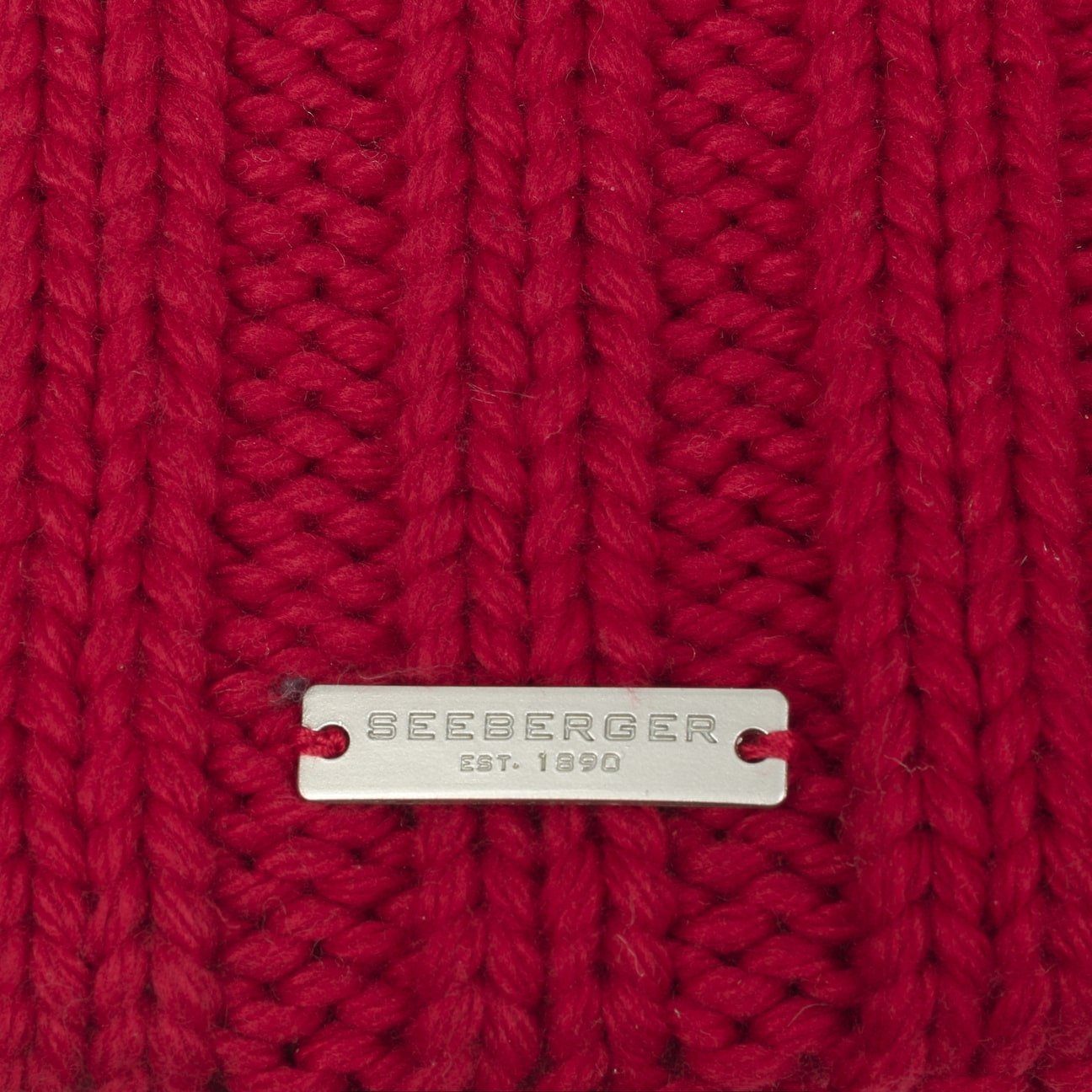 Umschlag Strickmütze Seeberger (1-St) Beanie mit rot