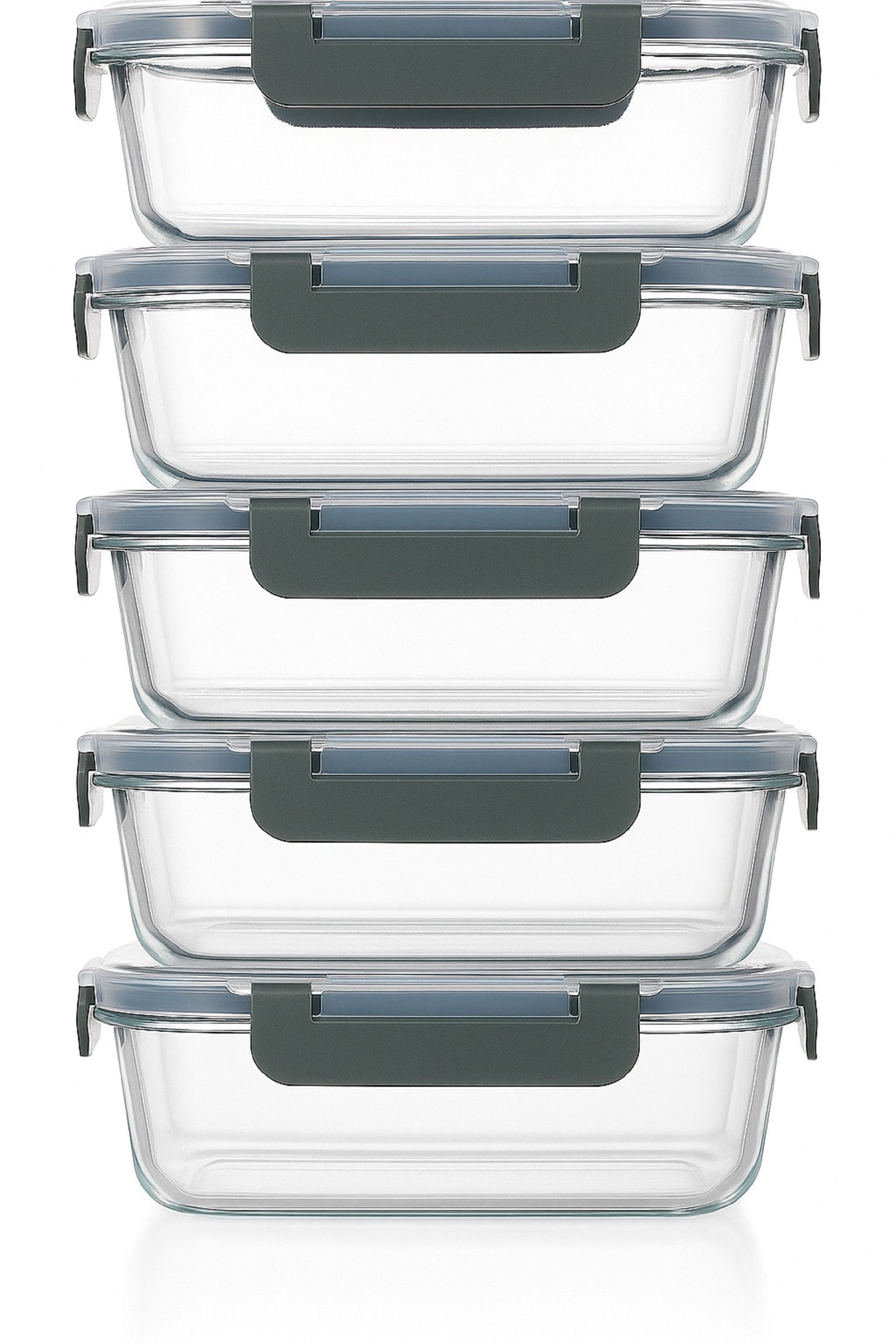 Visario Frischhaltedose Glasdosen Sets, Frischhaltedosen Glas, Glasbehälter mit Deckel, (5-tlg., Glasdosen mit Deckel Glaschalen mit Deckel)