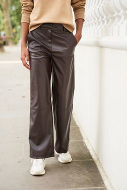 Next Lederimitathose Polyurethan-Hose mit weitem Beinschnitt (1-tlg)