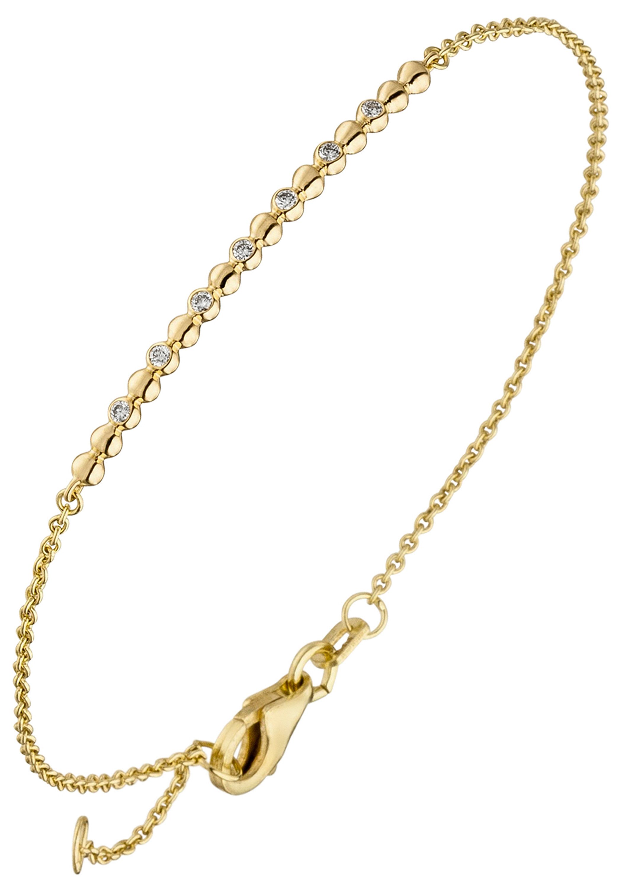 JOBO Armband, 585 Gold mit 7 Diamanten 17,5 cm