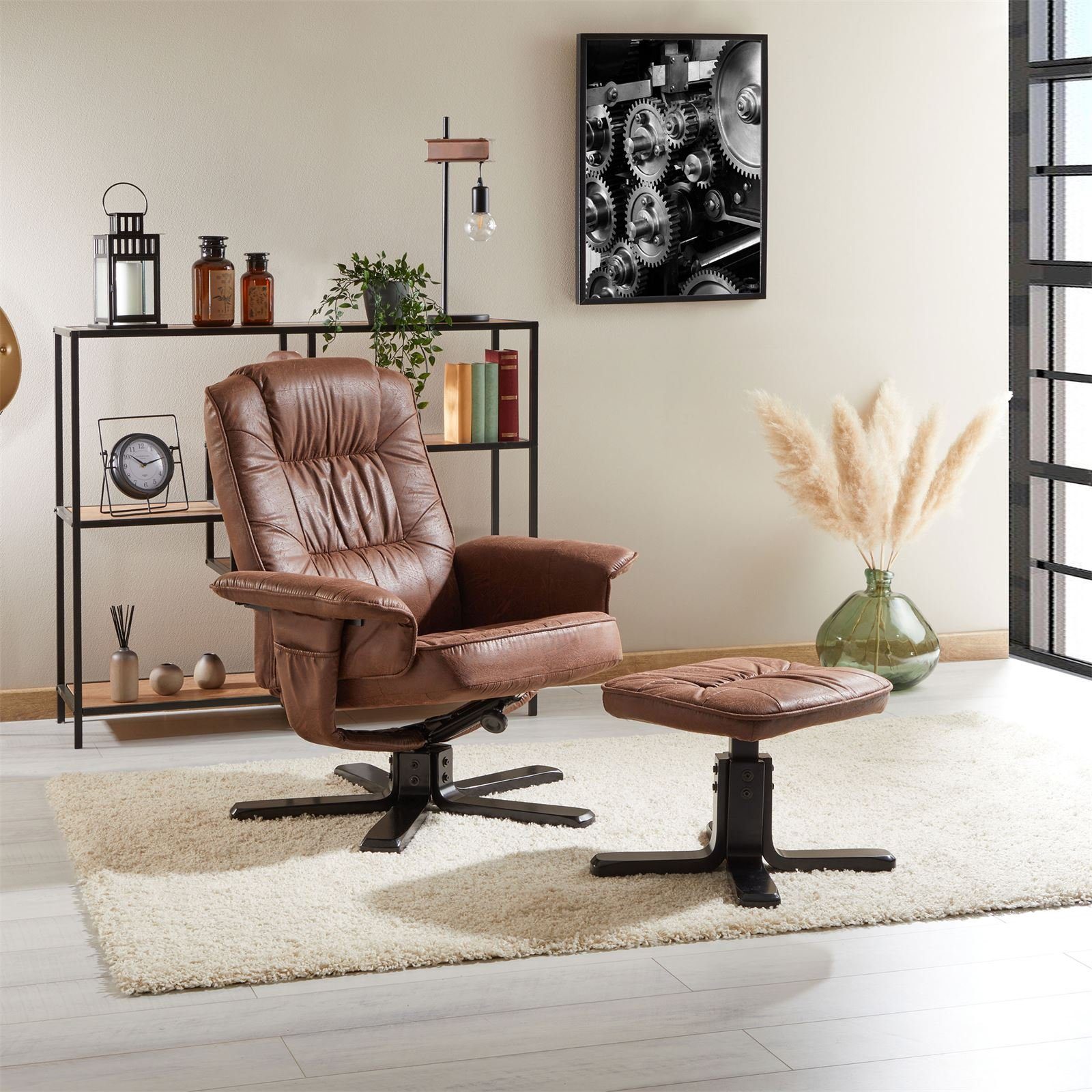IDIMEX Relaxsessel CHARLY, Fernsehsessel mit Hocker, günstig online kaufen