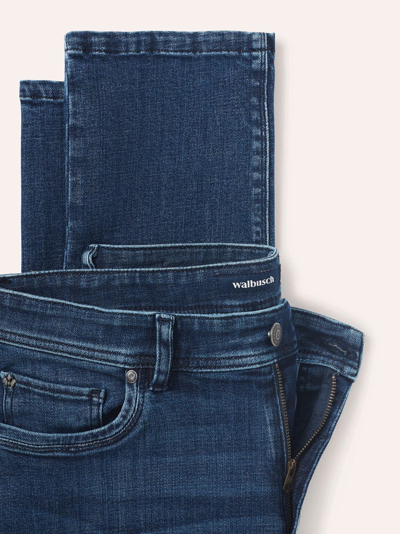 Walbusch Regular-fit-Jeans Herren Sportjeans 2.0 schlanker Modern Fit Bio-Baumwolle Stretch Jeans mit Flex-Bund, 95% Bio-Baumwolle, dehnbar & pflegeleicht – Bild 4 von 4