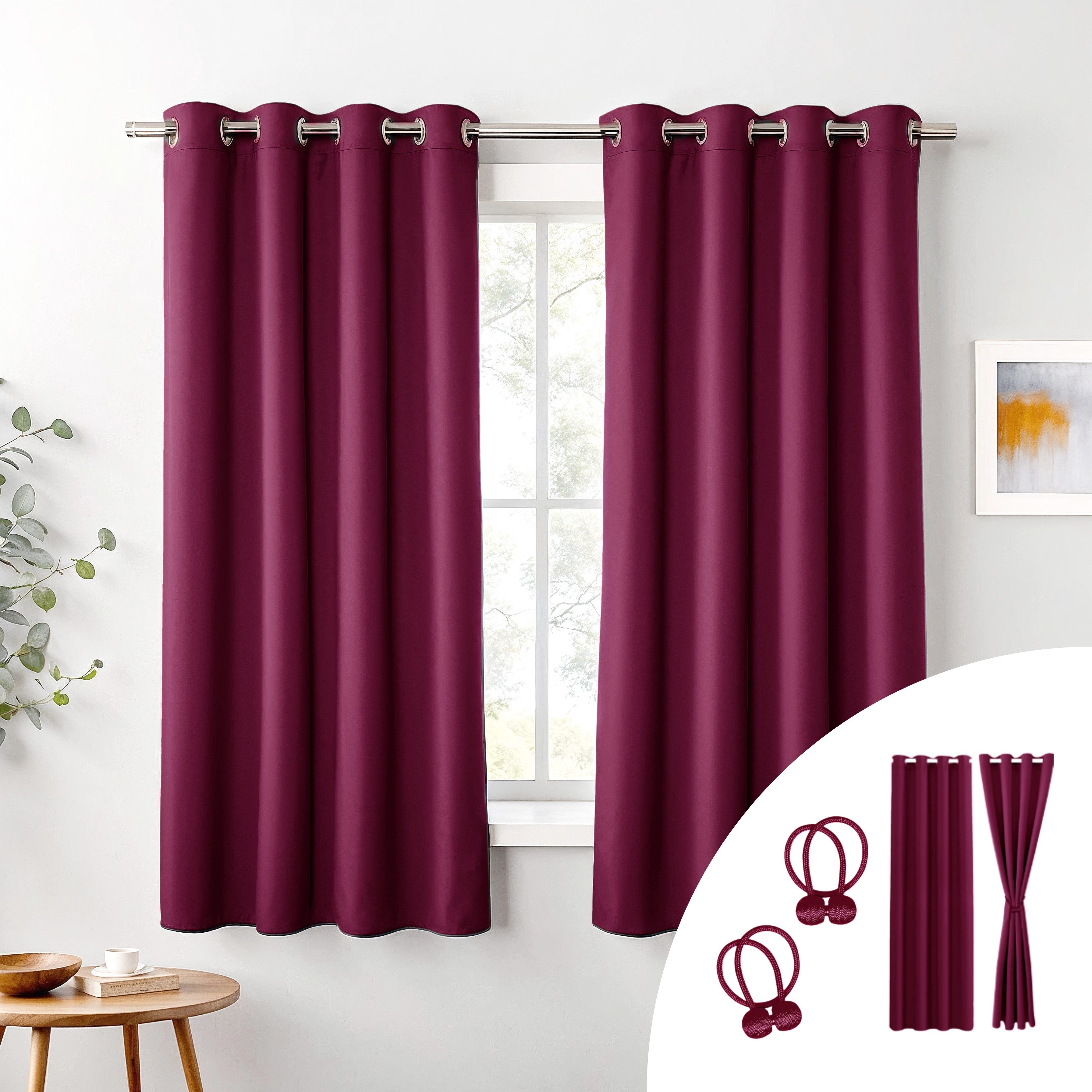 Cozyor Verdunkelungsvorhang 2er-Set inkl. 2 Magnethalter, thermoisolierend, günstig online kaufen