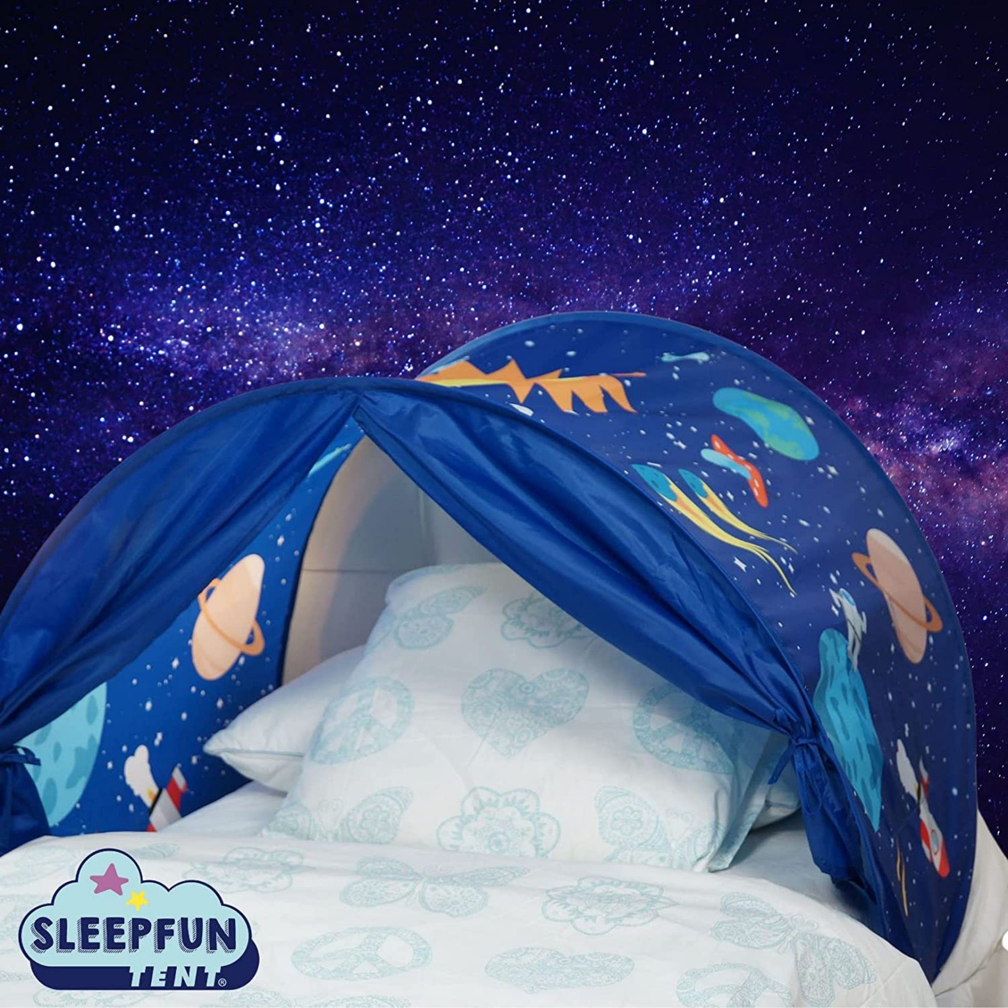 Best Direct® Betttunnel Sleepfun Tent® Bettzelt (1-St), Pop Up Zelt, mit Leselampe und Aufbewahrungstasche 70x200cm