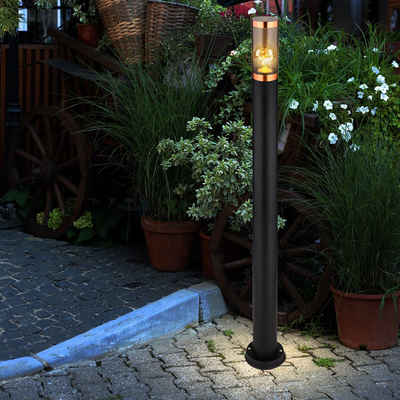 etc-shop Pollerleuchte, Leuchtmittel nicht inklusive, Wegeleuchte Pollerleuchte außen Gartenlampen schwarz