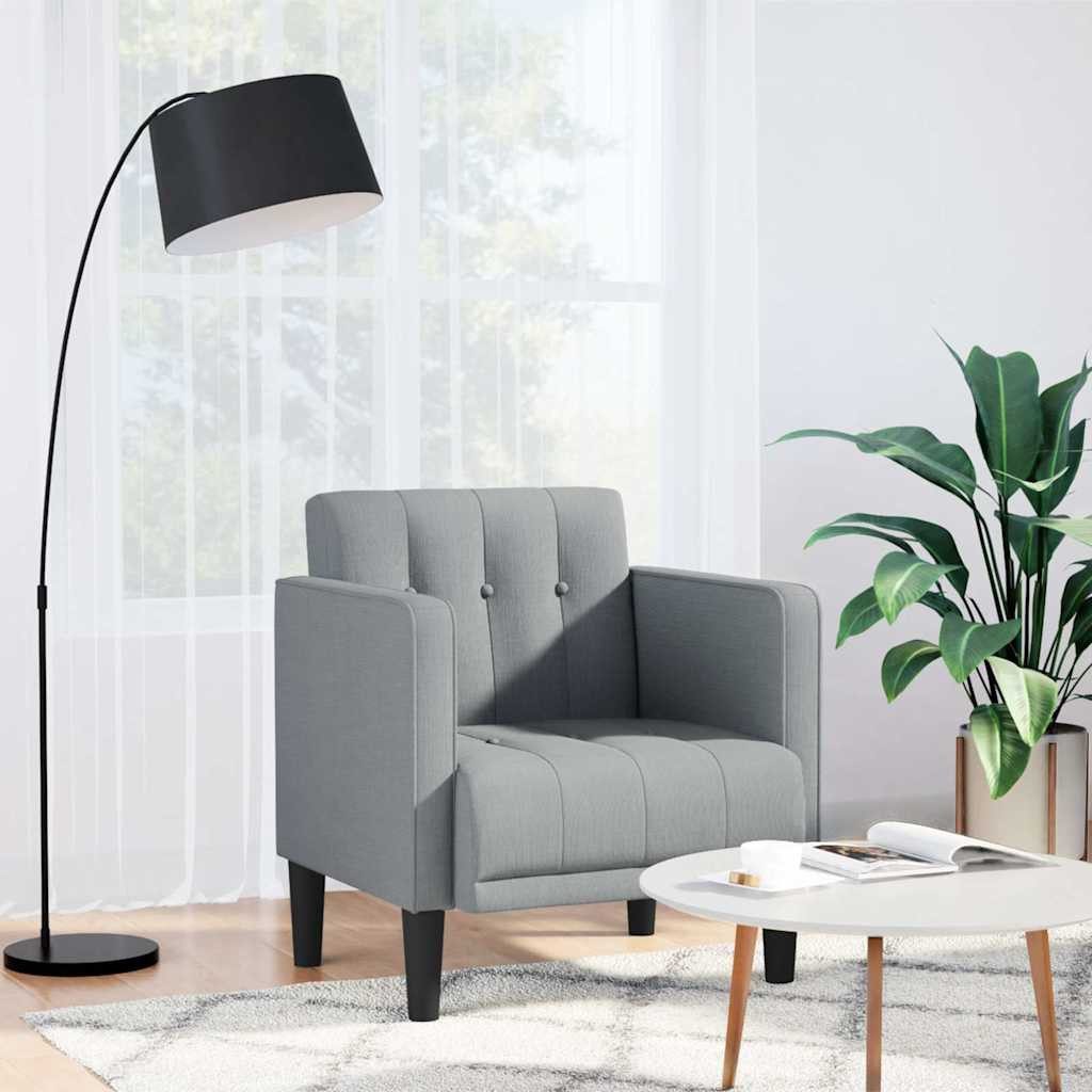vidaXL Sessel Sessel mit Armlehnen Hellgrau 53 cm Stoff (1-St)
