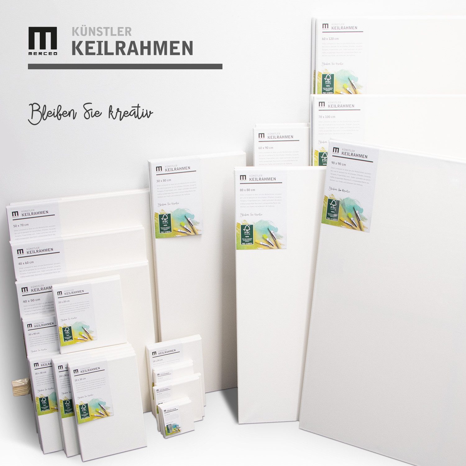 M MERCEO Leinwand, 2er-Set Leinwand 80x120cm (zum Bemalen, Baumwolle, Keilrahmen,280g/m)