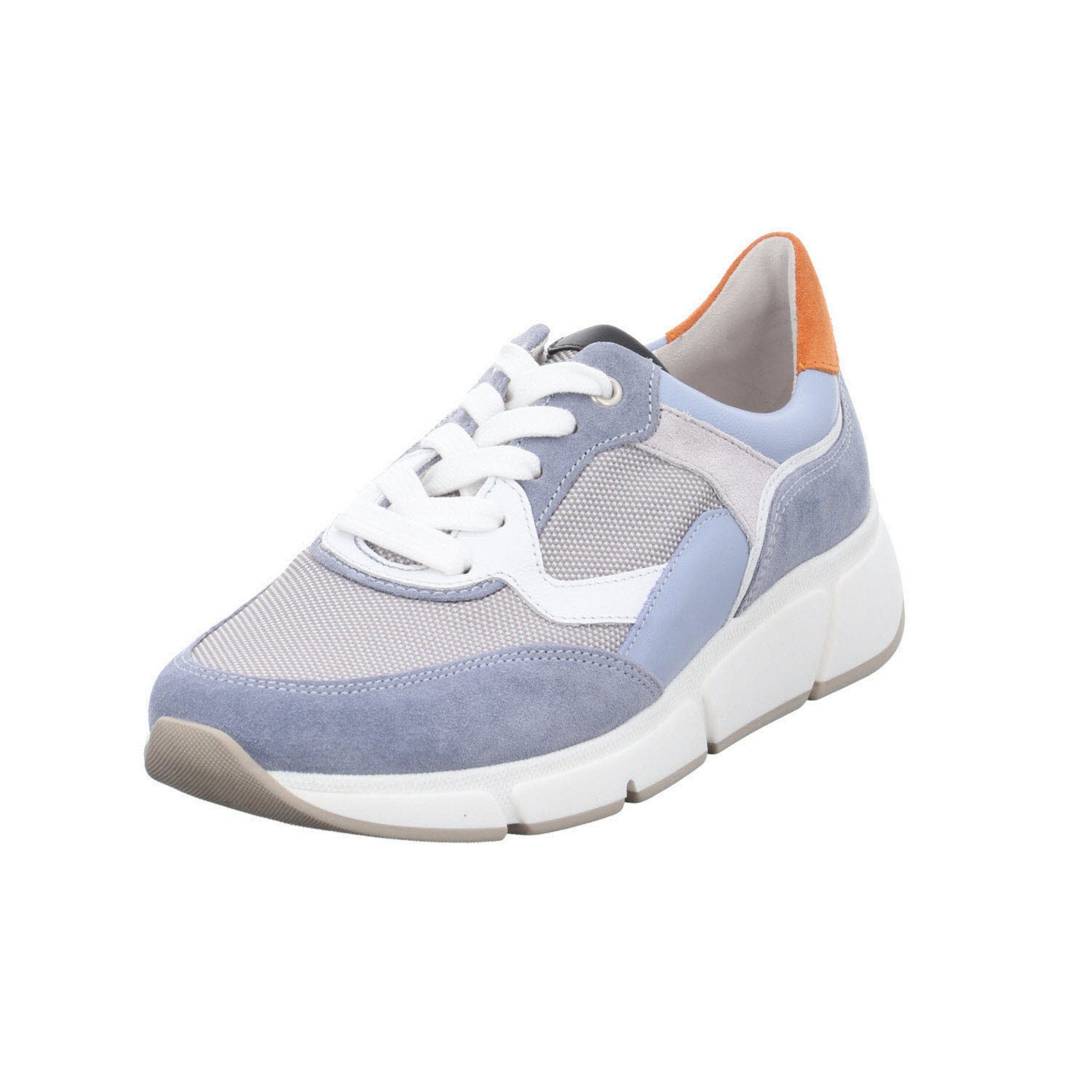 Sneaker Sneaker Gabor Damen cielo/grau/orange Florenz Sneaker Leder-/Textilkombination Schuhe