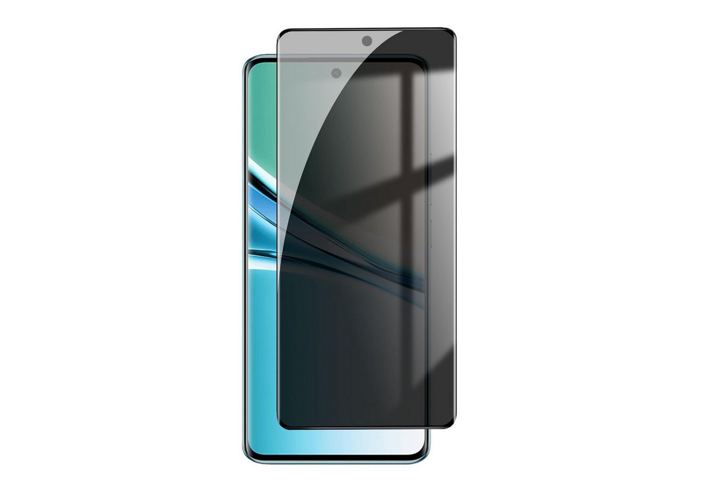 Wigento Handyhülle Für Xiaomi Redmi Note 15 5G 1x 3D Privacy Full Curved HD Schutzglas 9H, 3D Curved, Privacy, Schwarzrand