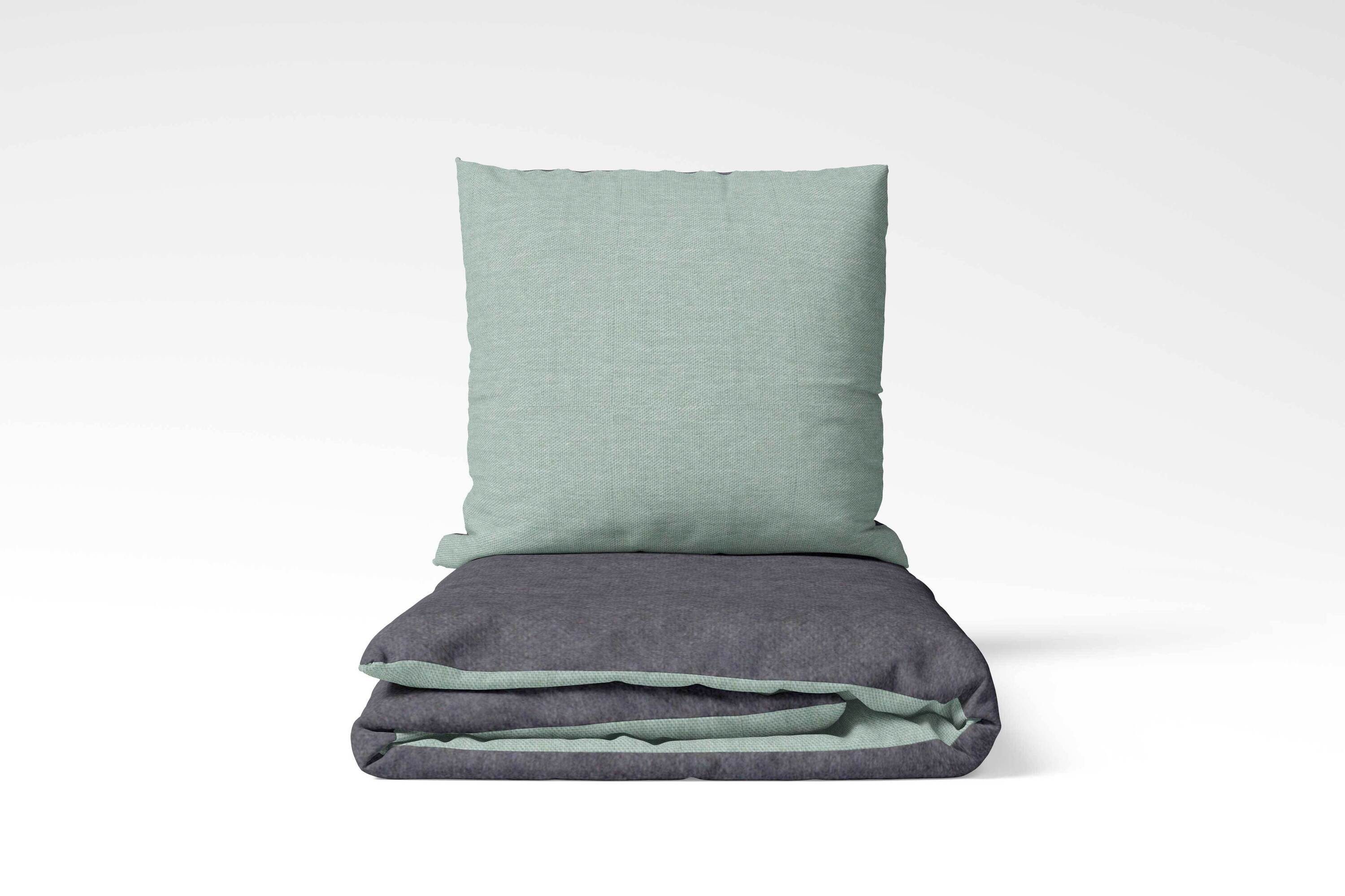 SETEX Bettwäsche Bettwäsche Wendebettwäsche Feinbiber Melange, 90% Baumwolle 10% Polyester, 2 teilig, 60° Wäsche