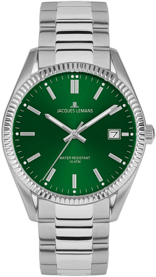 Jacques Lemans Quarzuhr Derby 50-3E, Armbanduhr,Herrenuhr,Damenuhr,Edelstahlarmband,bis 10 bar wasserd.