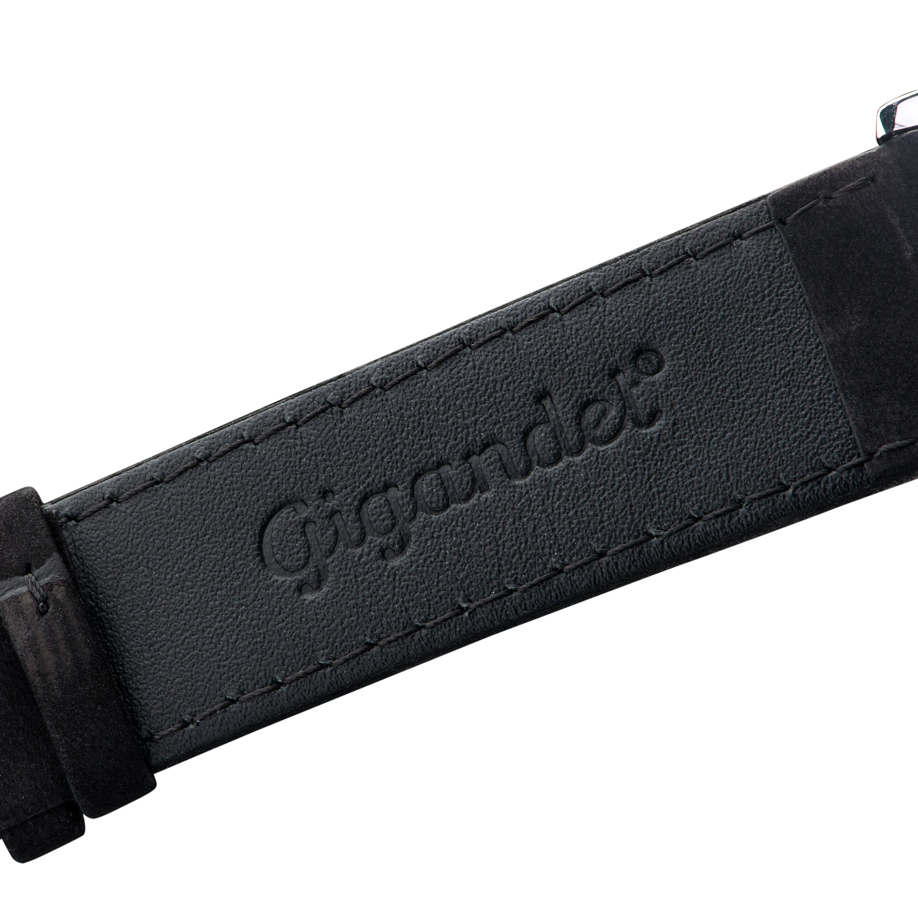 Gigandet Quarzuhr Armbanduhr, Herrenuhr, 24-Std. Anzeige, 42mm, MINIMALISM II G21-004, Mineralglas, 2. Zeitzone, Lederband, 3bar/30m wasserdicht