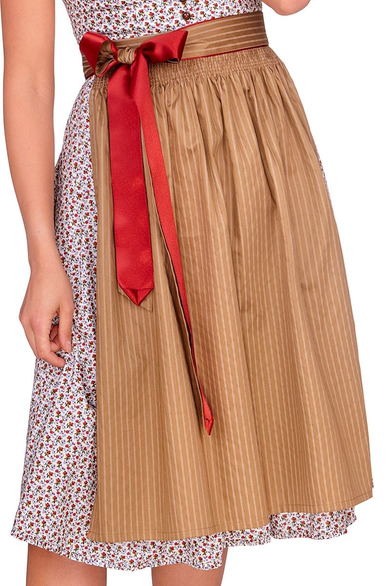Alpenwahnsinn Dirndl Retro Dirndl 2tlg. - ISLA - weiß/geblümt/caramel – Bild 5 von 5