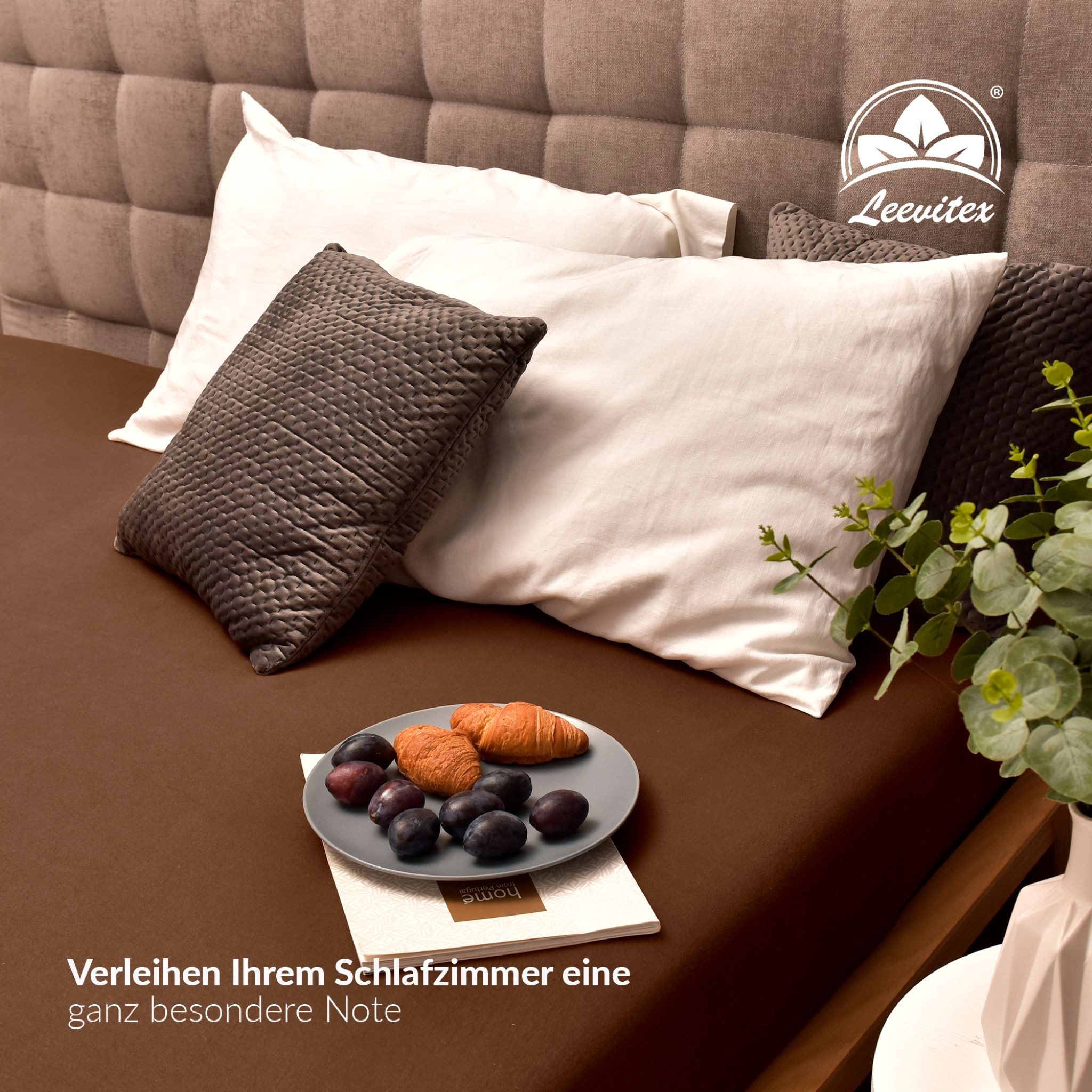 leevitex® Spannbettlaken verschiedene Größen, Stoffgewicht 170 g/m², 40 cm Steghöhe, Jersey, Gummizug: rundum, (1 Stück), verschiedene Farben, OEKO-TEX® STANDAR – Bild 5 von 5