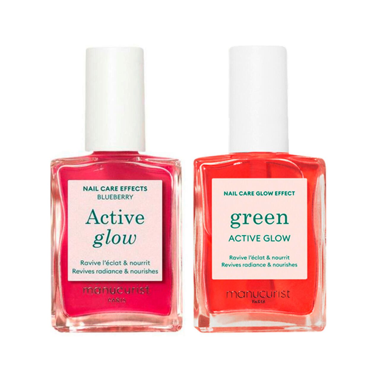 manucurist Nagellack Activ Glow Blueberry + Nail & Hand Care Active Glow Raspberry Bund