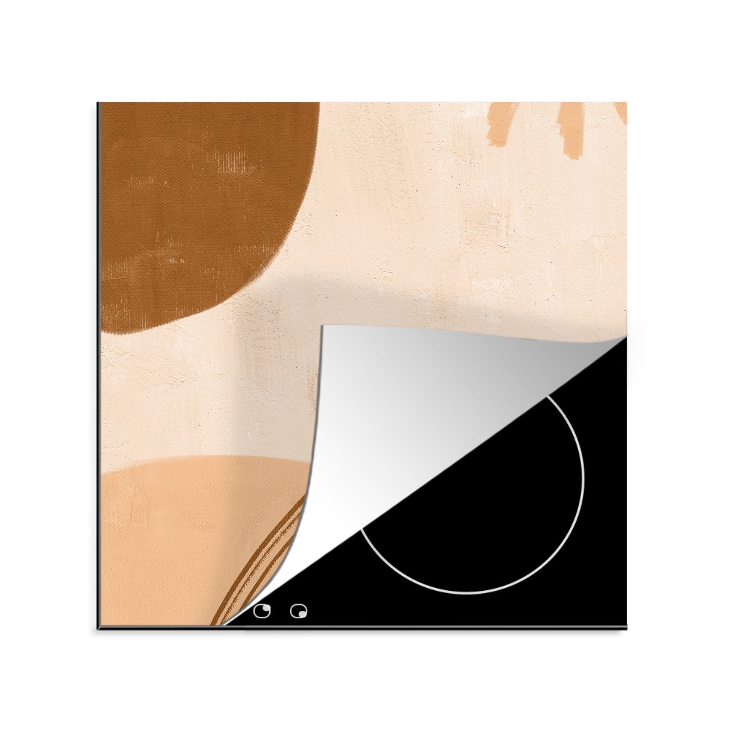 MuchoWow Herdblende-/Abdeckplatte für - Arbeitsplatte tlg), cm, Pastell küche Ceranfeldabdeckung, (1 - Vinyl, Boho Abstrakt, 78x78