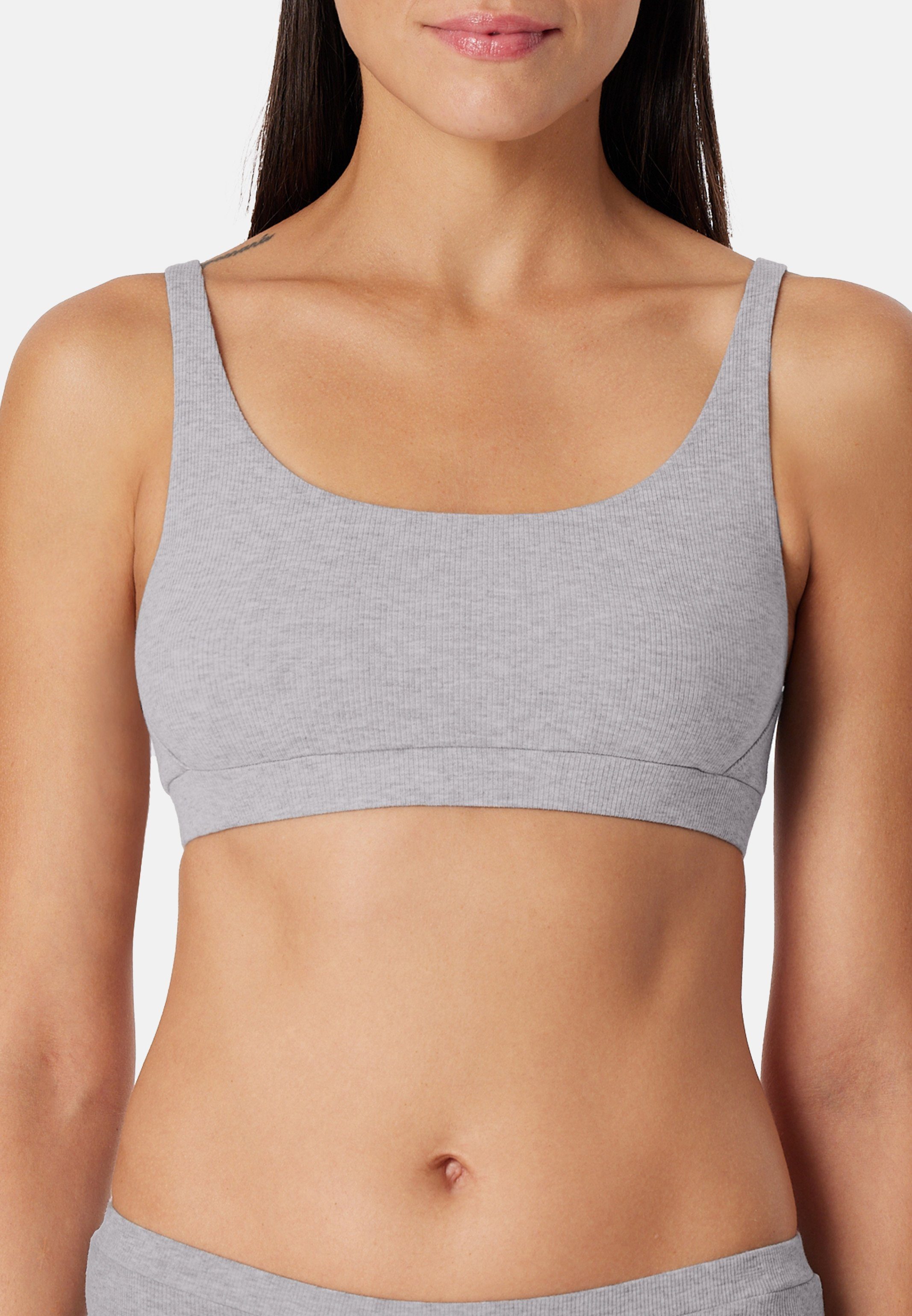 Schiesser Bralette-BH Pure Rib (1-tlg) Bustier - Baumwolle - Sanft stützendes Unterbrustband