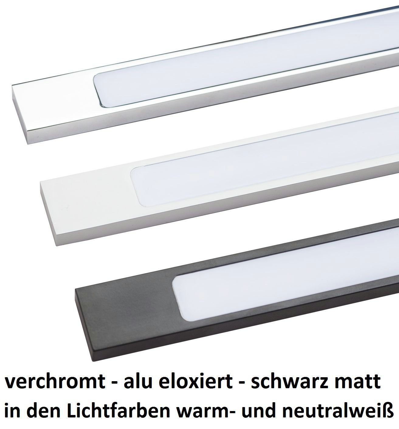LED schwarz warmweiß 450mm Aufbauleuchte, Spiegellampe kalb Badleuchte Spiegelleuchte