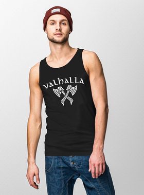 Neverless Tanktop Herren Tank-Top Valhalla Viking Axt Nordische Mythologie Odin Muskelshirt Muscle Shirt Neverless® mit Print