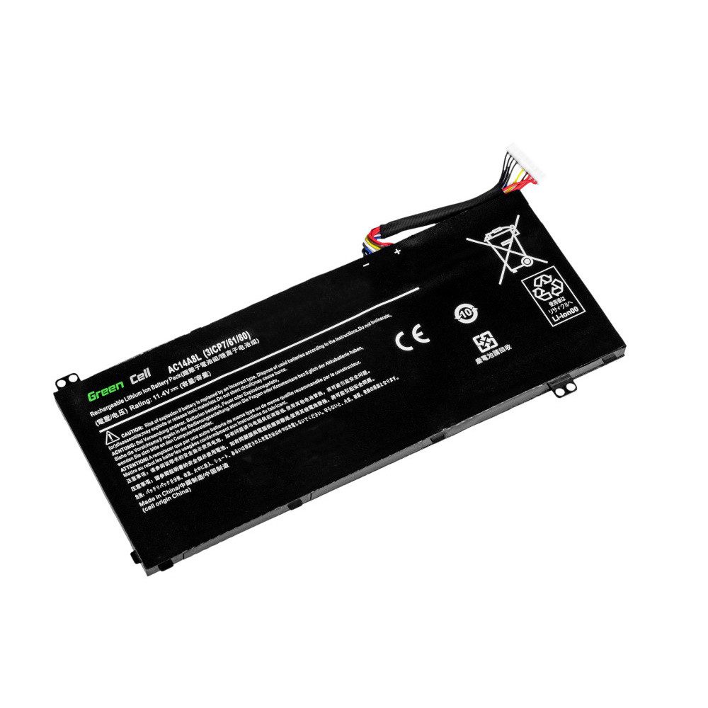 Green Cell Notebook-Akku AC14A8L 11.4 V 3800 mAh Acer Laptop-Akku