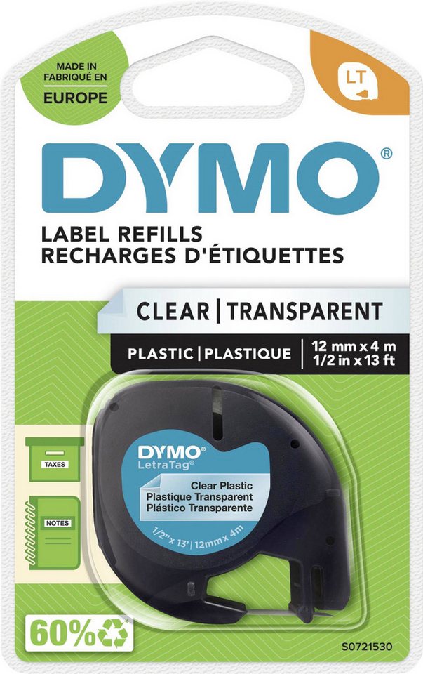 Thumbnail - DYMO Beschriftungsband DYMO Schriftband 12267 Plastic Transparent (S0721530)