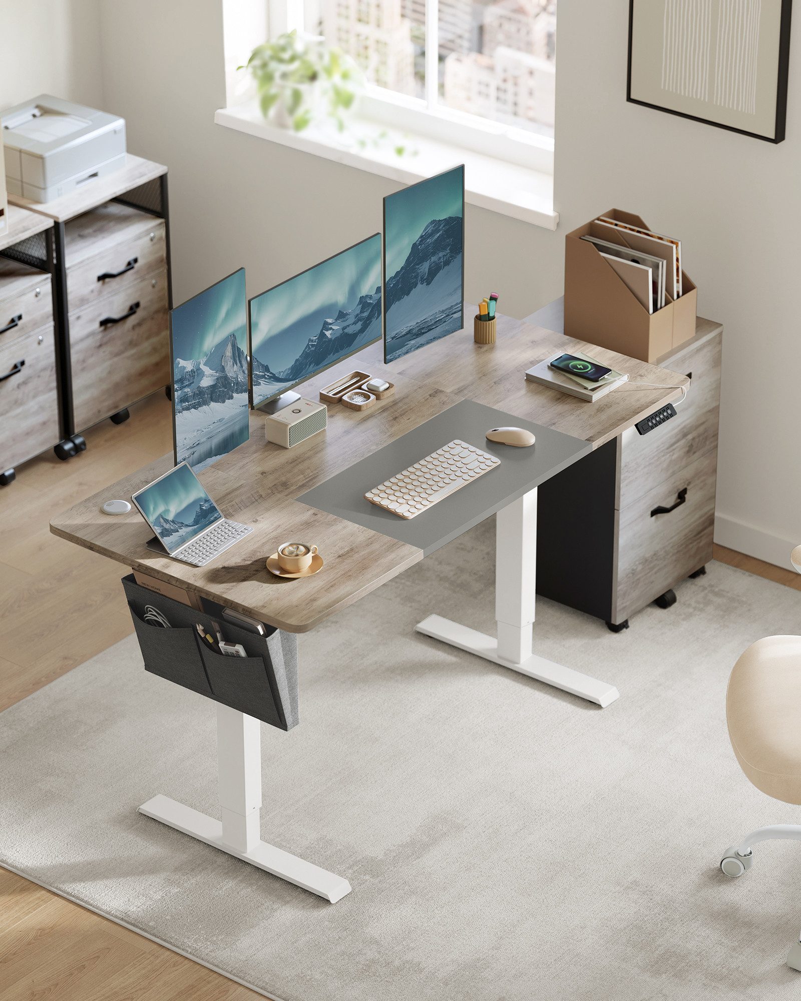 SONGMICS Schreibtisch Höhenverstellbarer elektrisch, USB-A-Anschluss (mit günstig online kaufen