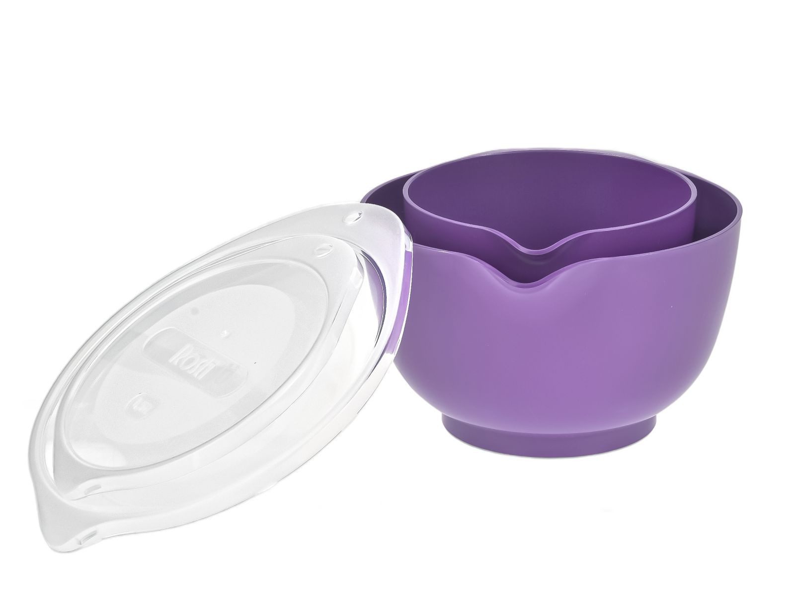 ROSTI Rührschüssel "Margrethe New" 1,5 und 3 Liter Set mit Deckel, Kunststoff, (Spar-Set, 2-tlg), spülmaschinenfest, auch für Mikrowelle und Gefrierschrank (violett)