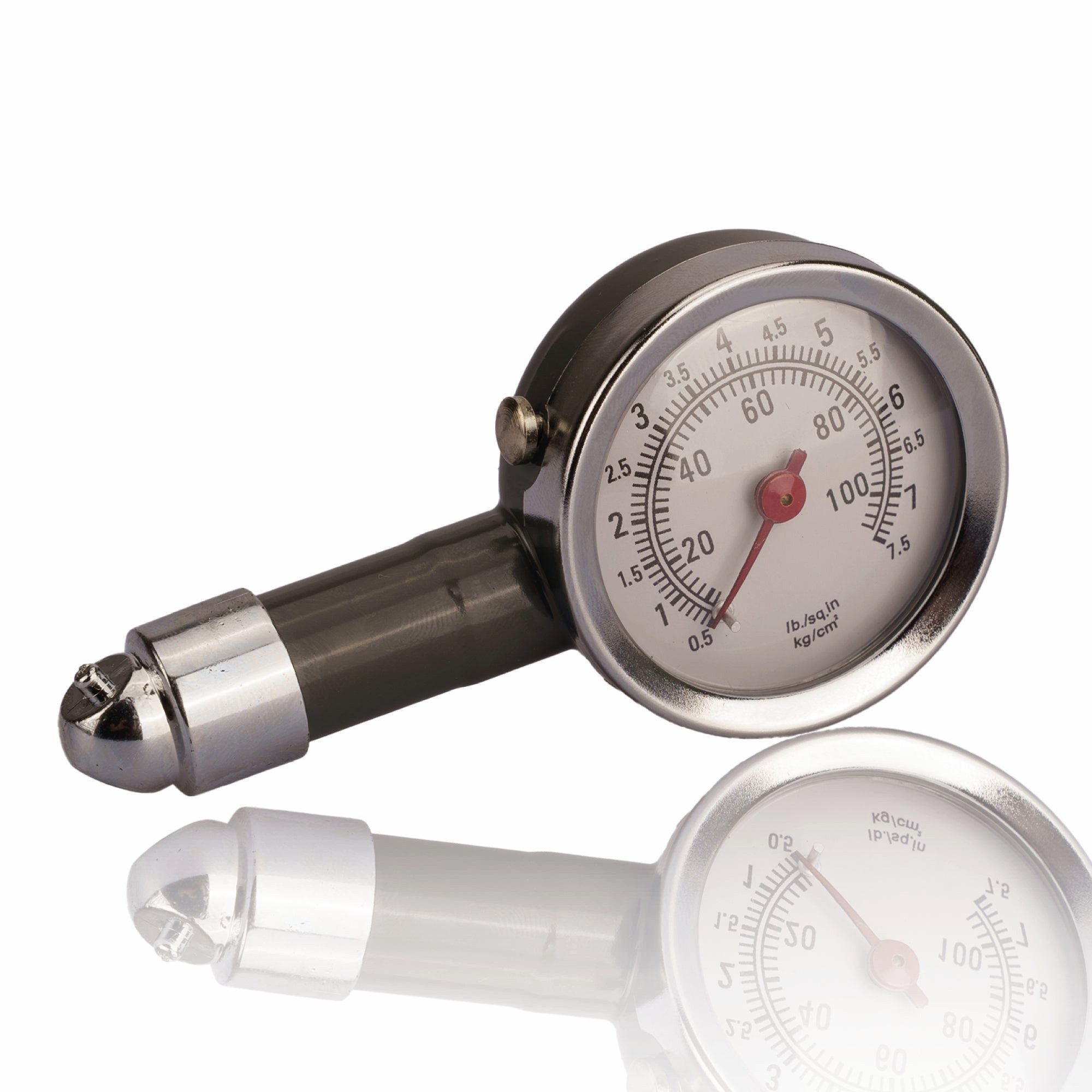Pitlane Performance Ventilkappe Analoger Reifendruckprüfer, (Reifendruckprüfer, Analoger Reifendruckprüfer mit Manometer & Ablassventil, 0–7 Bar), Mit Druckablassventil und Manometer von Pitlane Performance