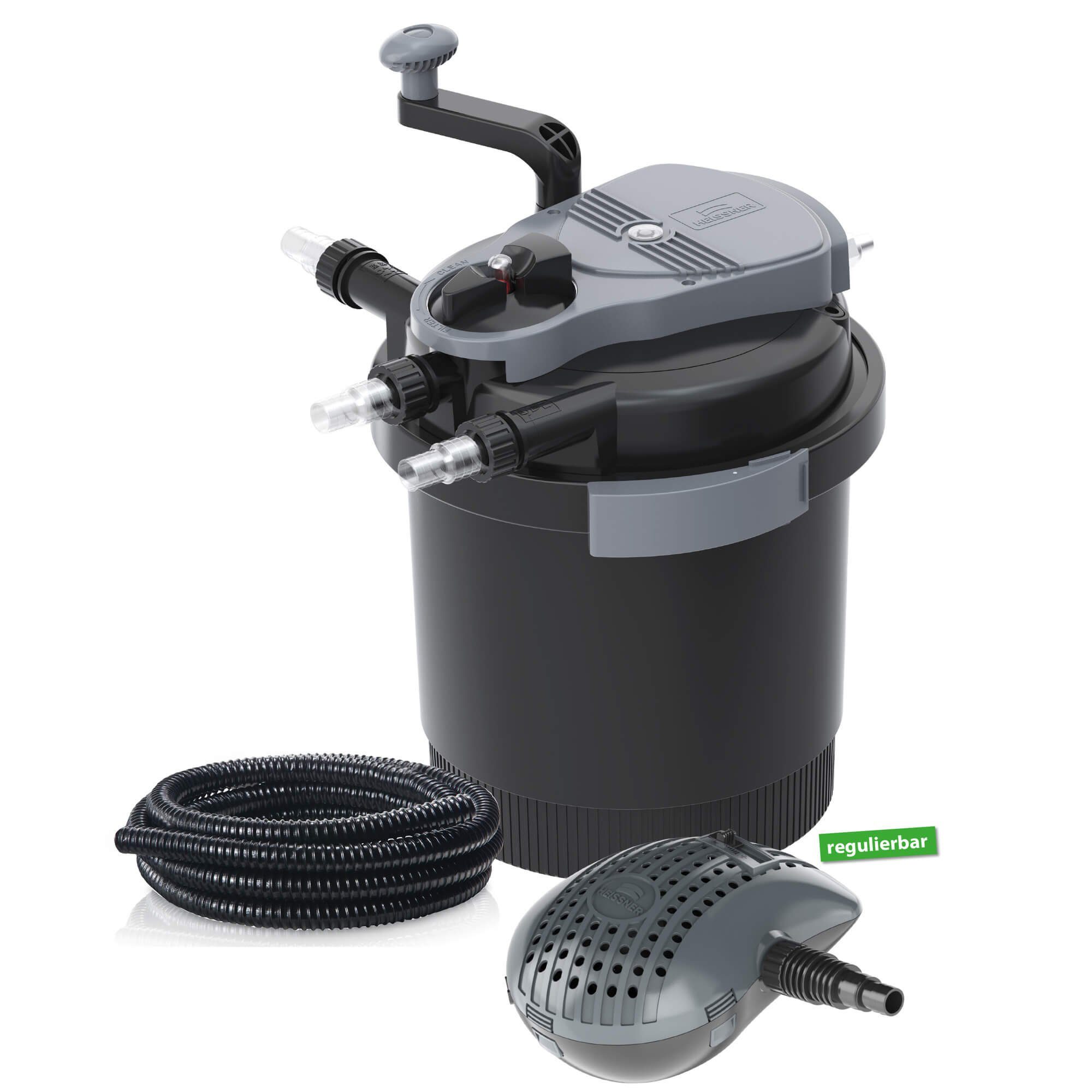 Teichfilter Heissner Druckfilter Set HLF4000-00 inkl. 7 Watt U