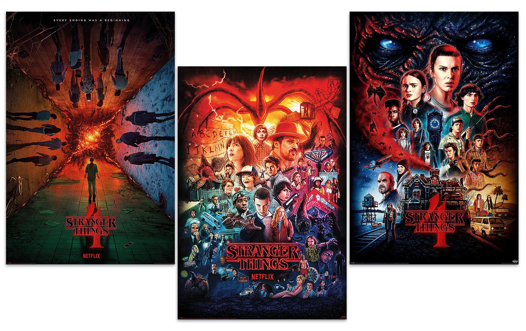 Close Up Poster Stranger Things Poster 3erSet Season 4 61 x 91,5 cm