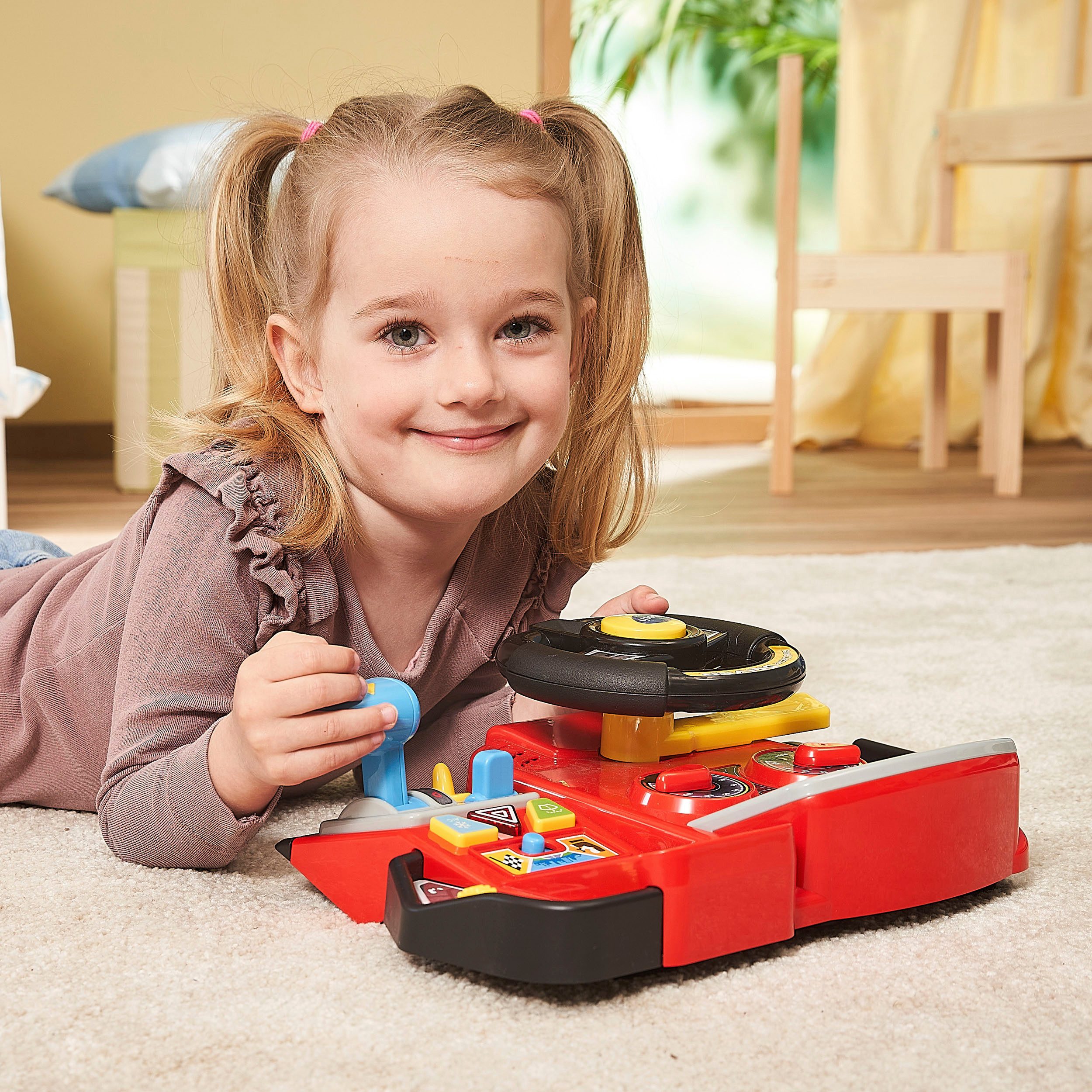 Vtech® Lernspielzeug Abenteuer Lernlenkrad, mit LCD-Farbbildschirm