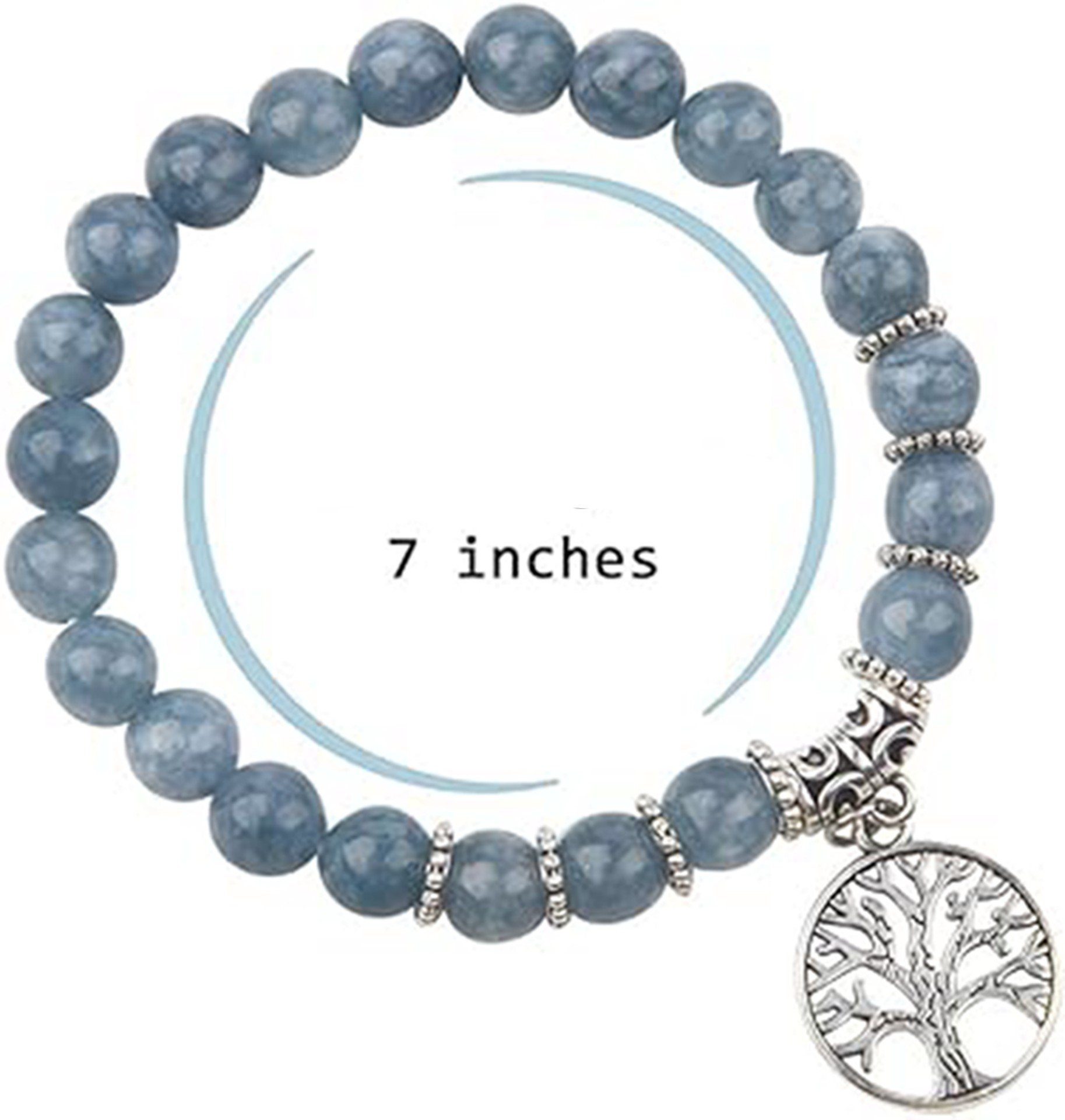 WaKuKa Armband Baum Onyx-Edelstein-Chakra-Perlen-Armband-Set Lebens des Stil1