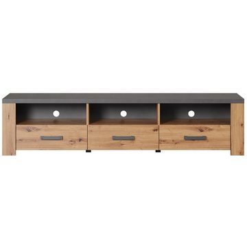 trendteam Lowboard TV-Lowboard Follow, Fernsehtisch Sideboard TV-Schrank Möbel Eiche/Anthrazit 180x43x50cm