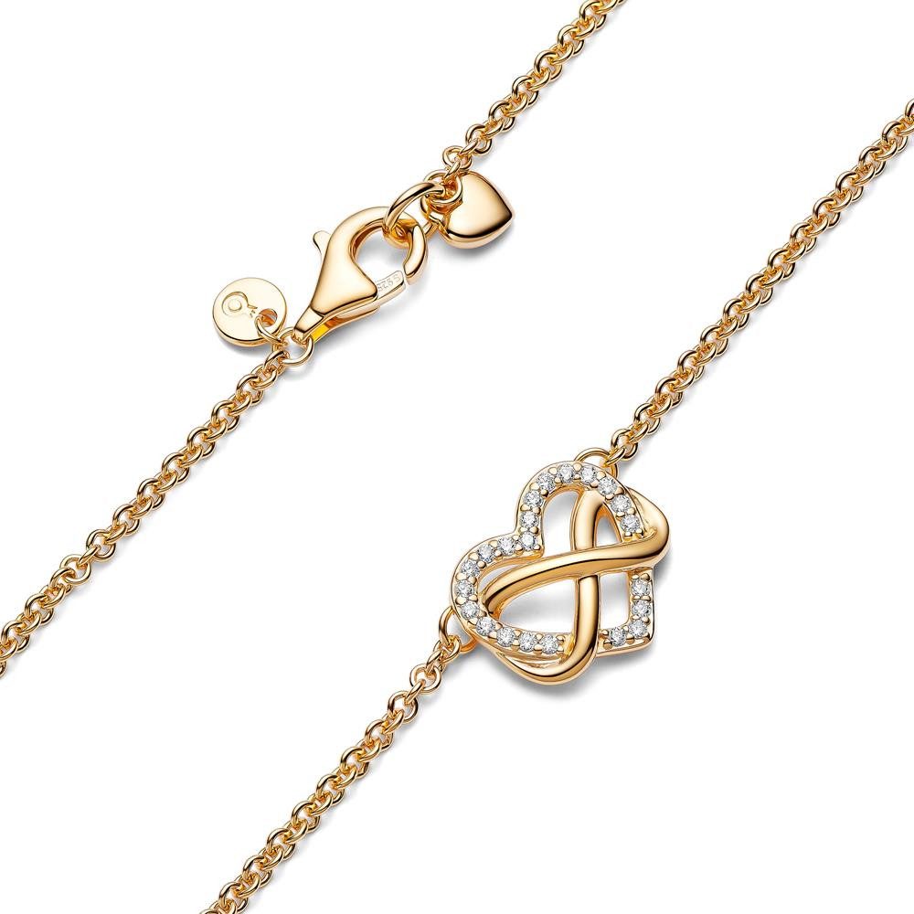 Pandora Kette mit Anhänger Halskette Sparkling Inifinity Heart für Damen von PANDORA