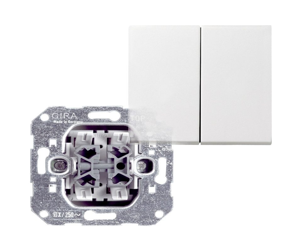 GIRA Schalter GIRA 010800 Wippschalter Wechselschalter 2fach Einsatz