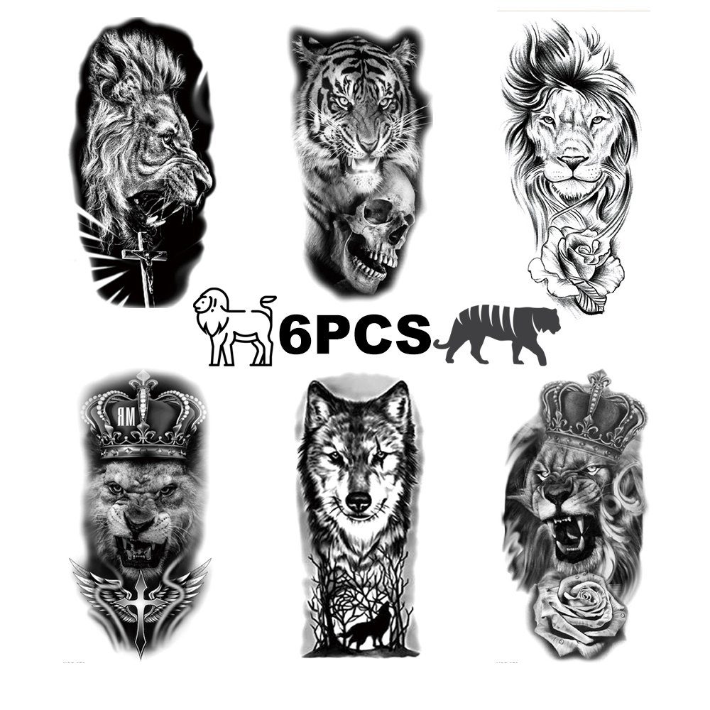 Tattoos Schmuck-Tattoo Temporäre Tiere( C) Blatt 6 Fake Kombination Tattoo Tattoos, Devenirriche 3D