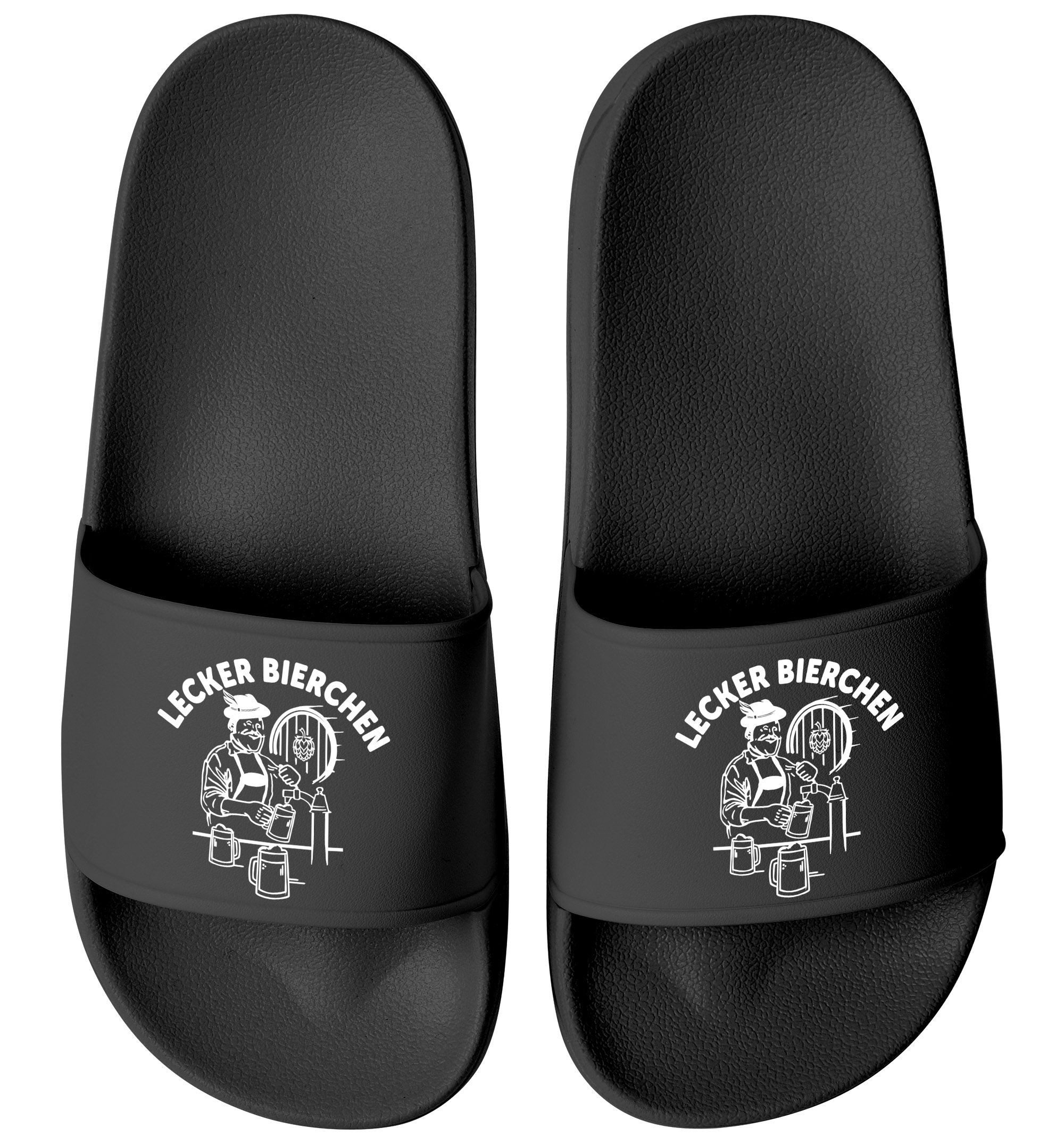 Badeschlappen Lustig Spruch Lecker Bierchen Badelatschen Unisex Badesandale