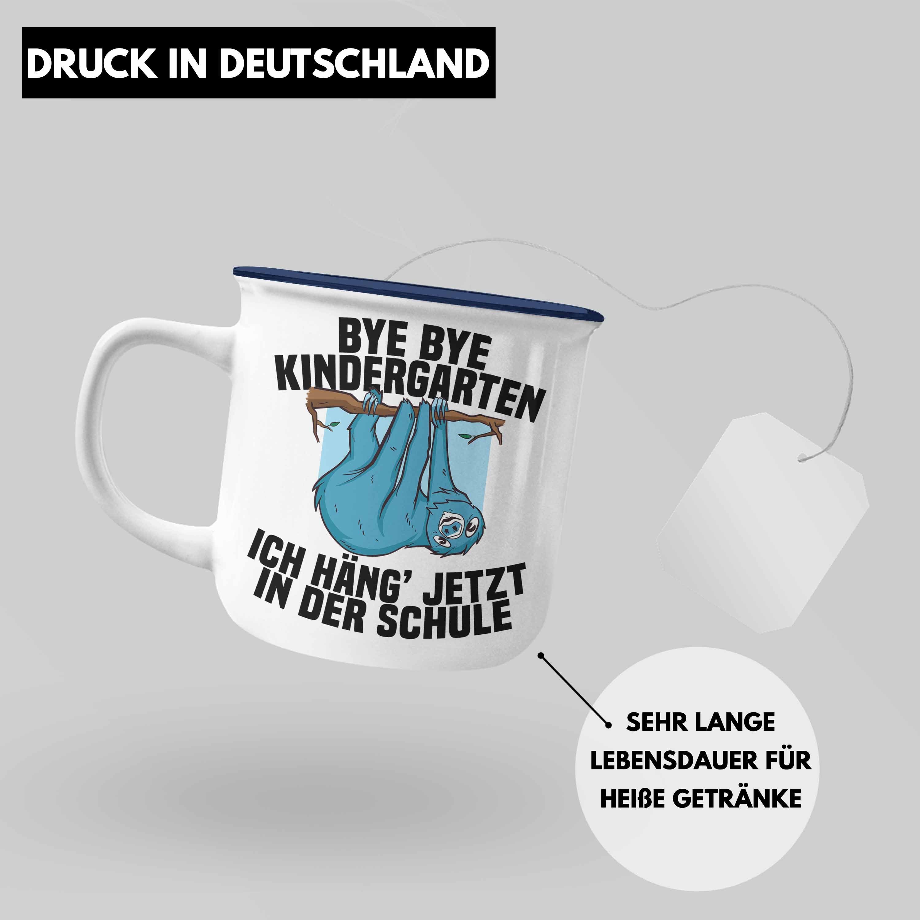 Schulstart Trendation Emaille Erster Thermotasse Abgänger Schulanfang Jungen Schultag Tasse - 2022 Blau Trendation Einschulung Idee Mädchen Kita Geschenk