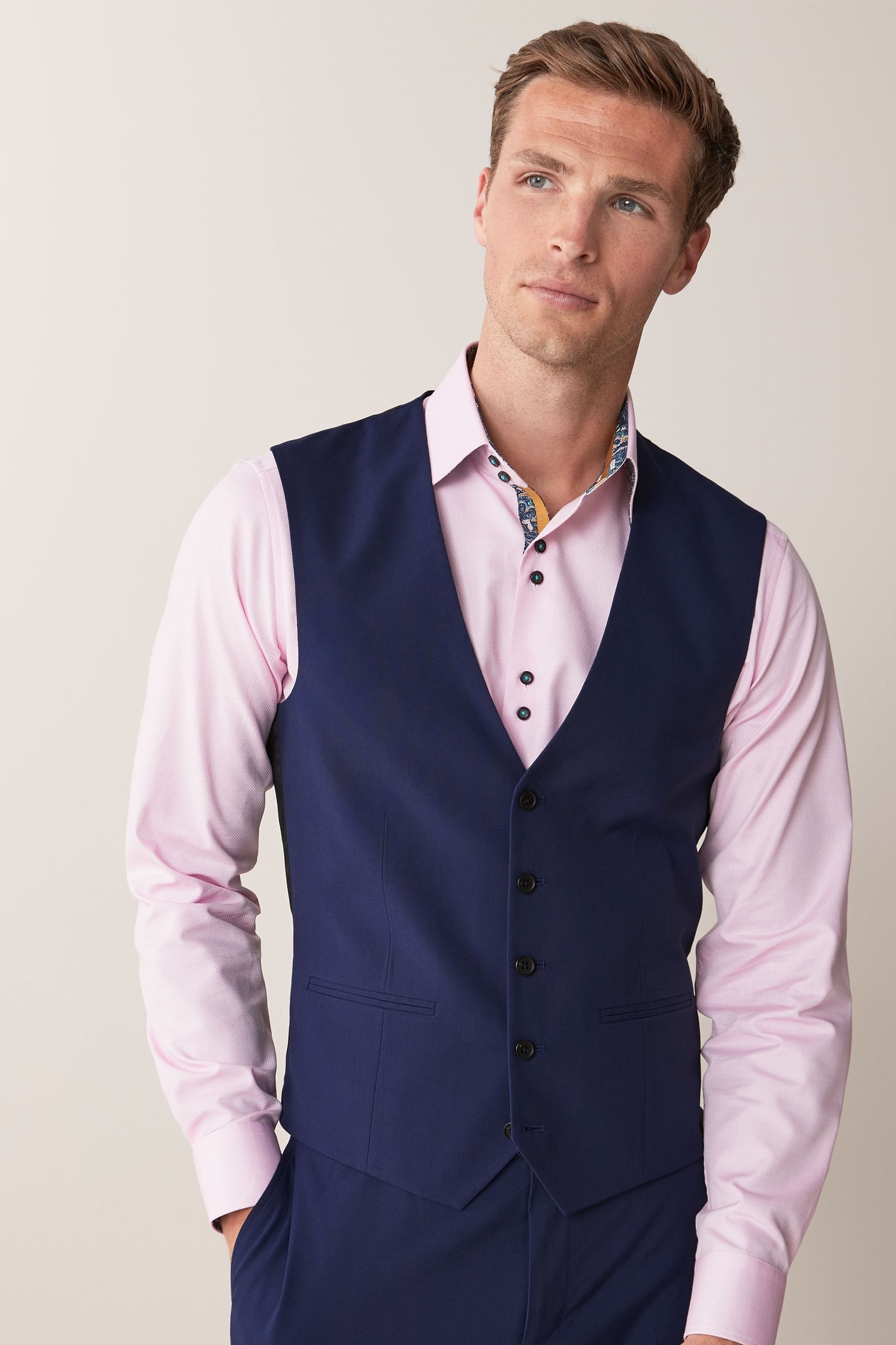 Next Baukastensakko Tailored Fit Anzugjacke mit zwei Knöpfen (1-tlg) – Bild 4 von 5
