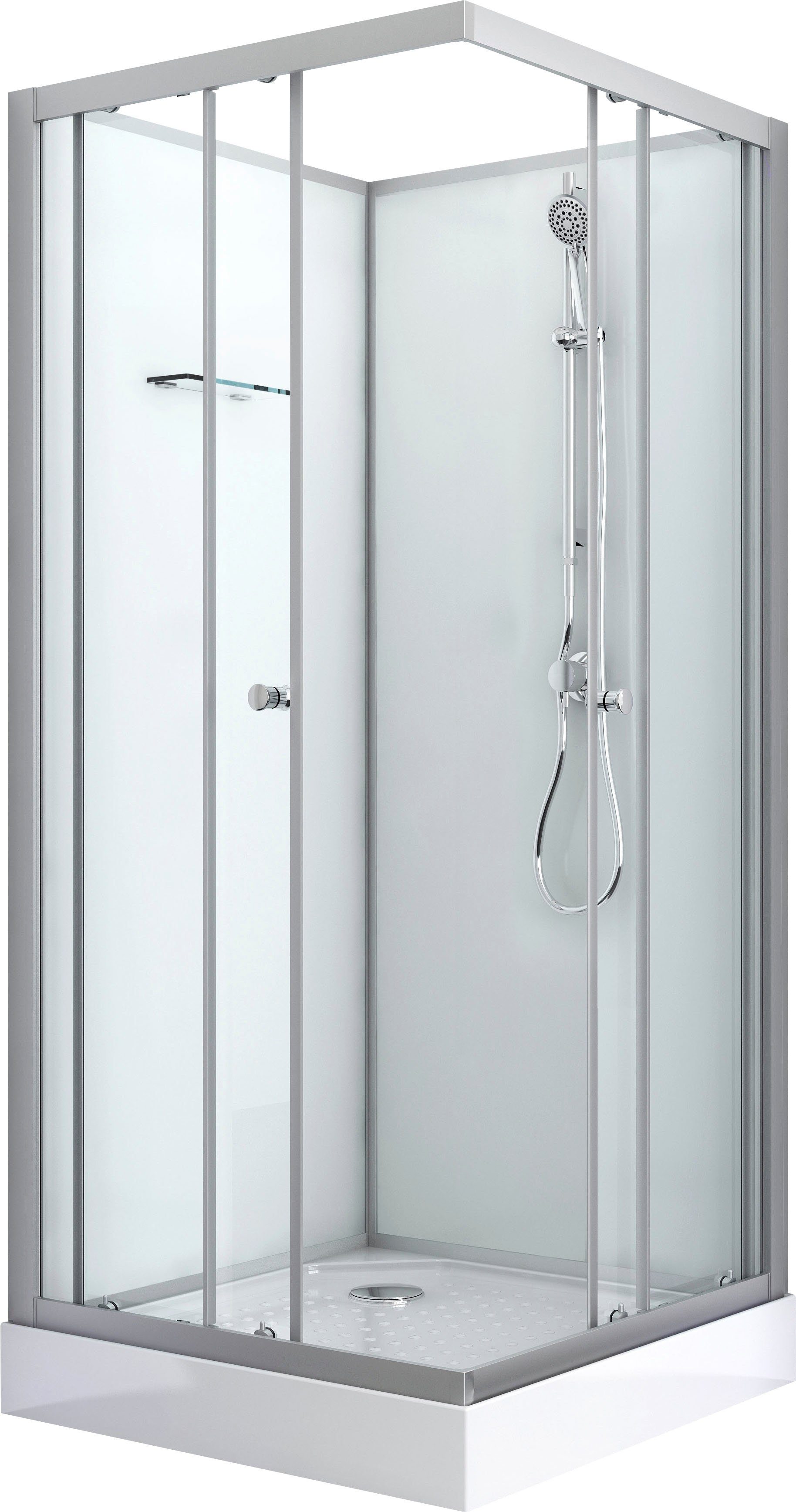 Sanotechnik Komplettdusche FORTE, BxT: 80x80 cm, Einscheibensicherheitsglas, quadratisch