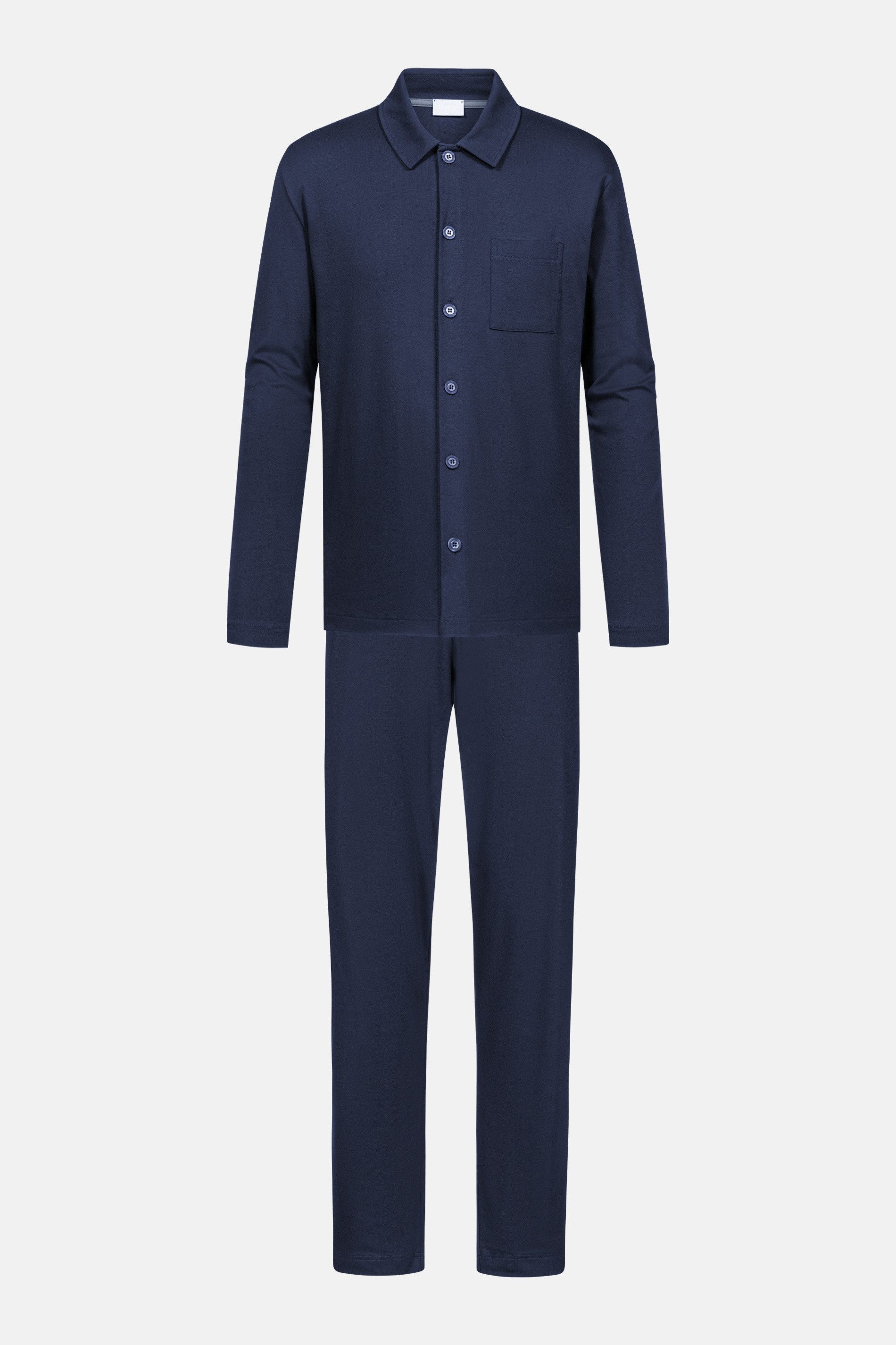 Mey Schlafanzug Mey Schlafanzug Serie Pure Night Uni Pyjama (2 tlg) Zeitlos eleganter Pyjama, Fein-Interlock Jersey, 100% Baumwolle