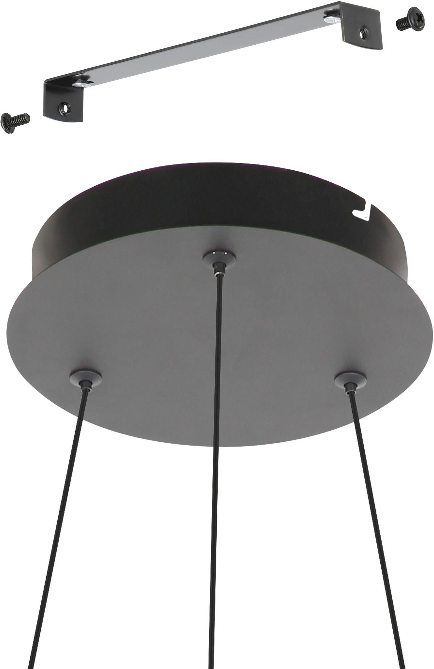 EGLO Hängeleuchte integriert, RUOTALE, Stahl 37W schwarz - - Alu, in LED aus Hängeleuchte Warmweiß fest Warmweiß